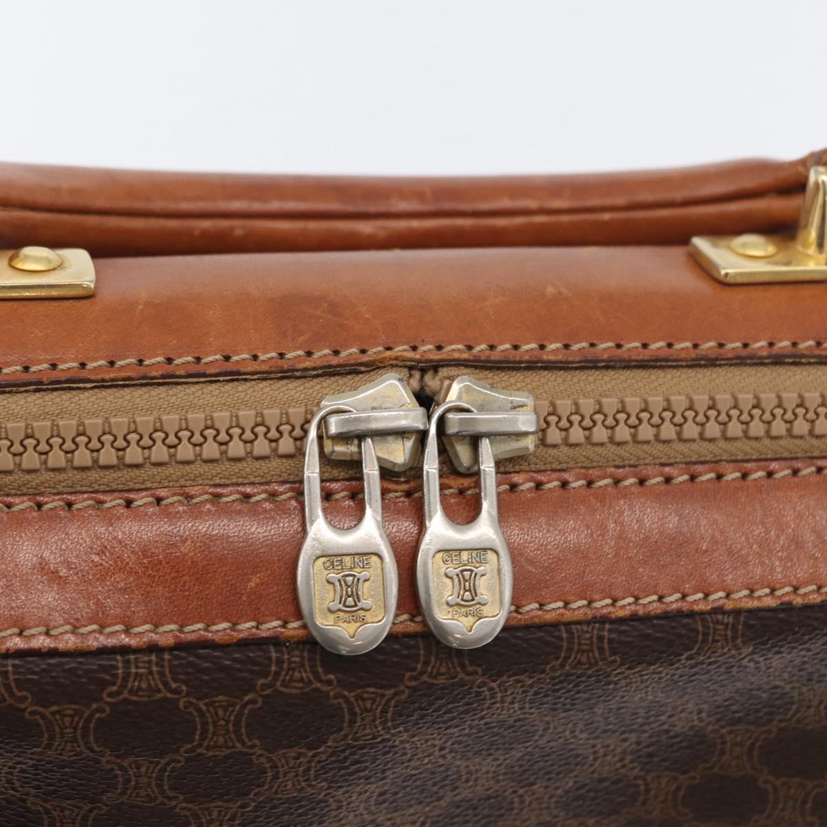 CELINE Macadam Canvas Business Bag PVC Leather 2way Brown Gold Auth ARZ129