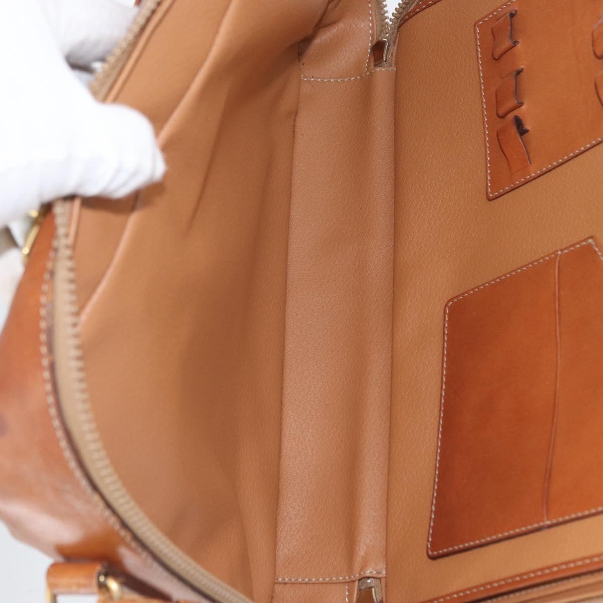 CELINE Macadam Canvas Business Bag PVC Leather 2way Brown Gold Auth ARZ129