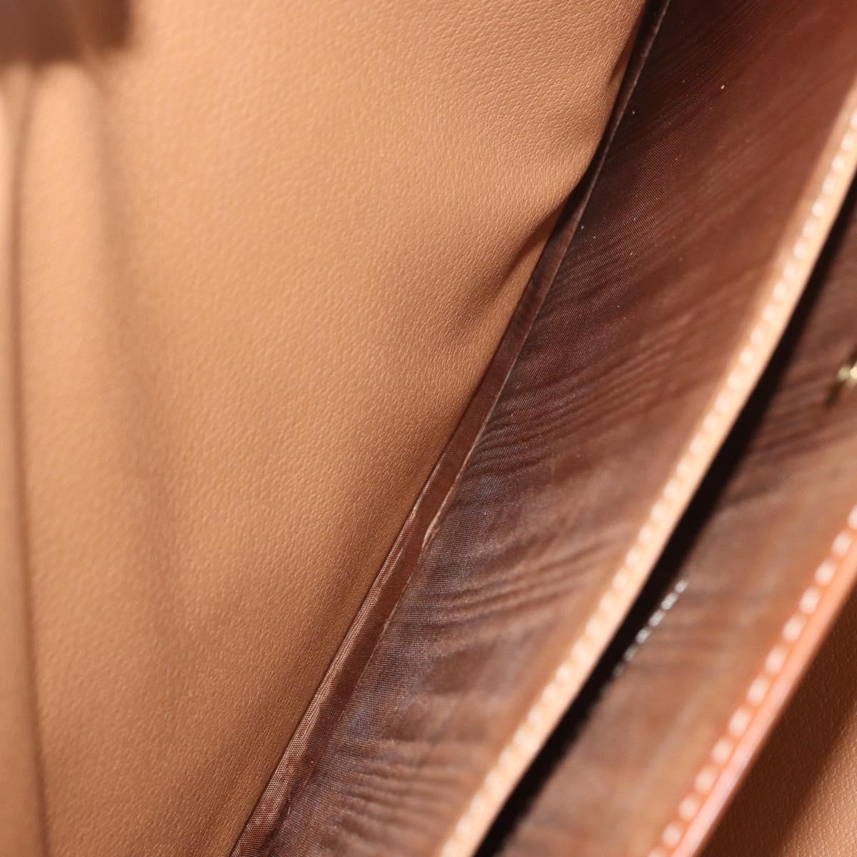 CELINE Macadam Canvas Business Bag PVC Leather 2way Brown Gold Auth ARZ129