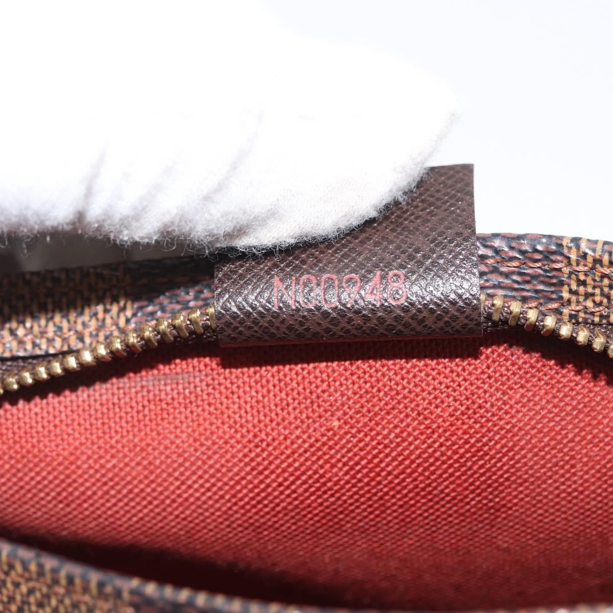 LOUIS VUITTON Damier Ebene Trousse Makeup Pouch N51982 LV Auth ARZ134