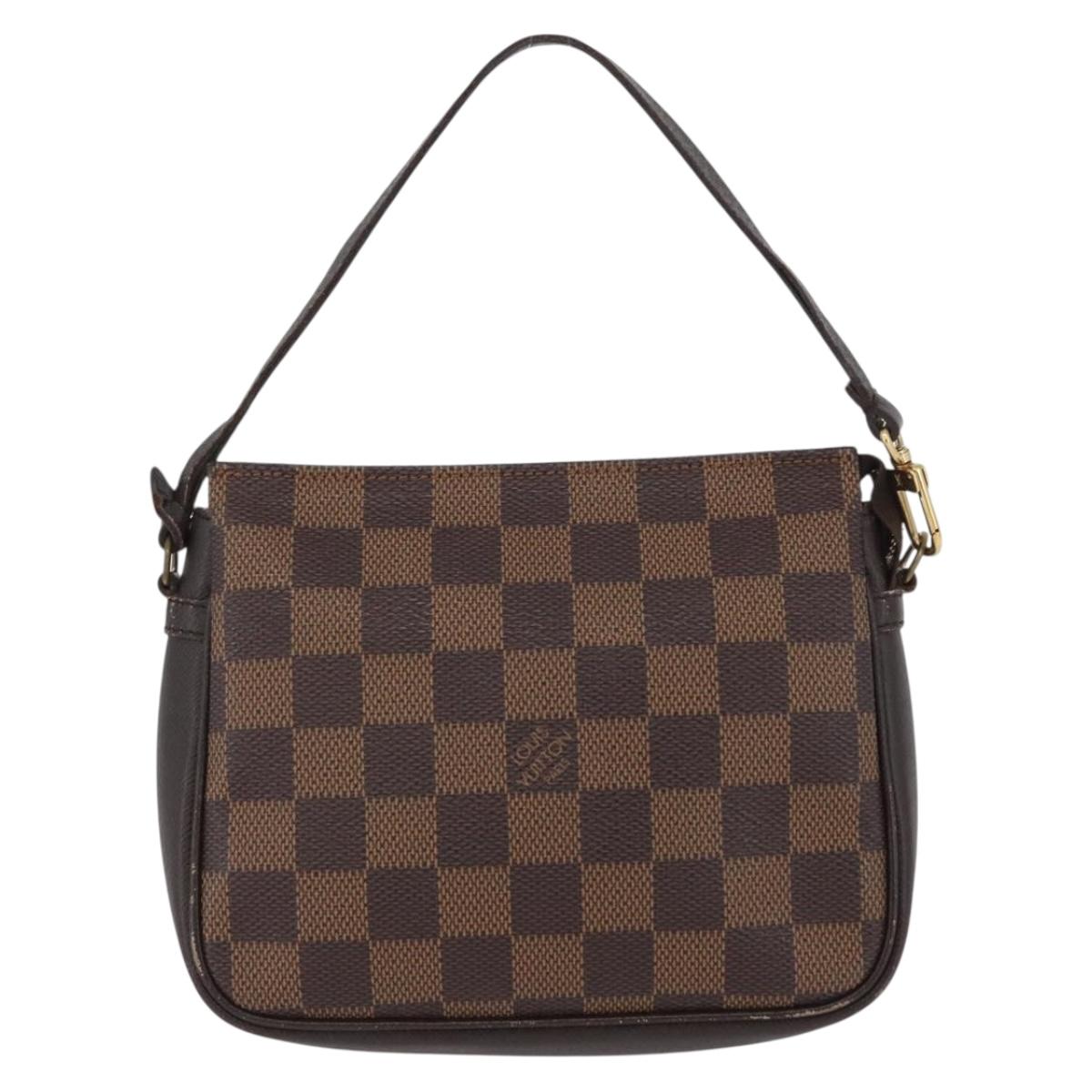 LOUIS VUITTON Damier Ebene Trousse Makeup Pouch N51982 LV Auth ARZ134