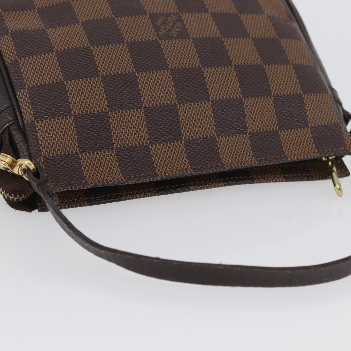 LOUIS VUITTON Damier Ebene Trousse Makeup Pouch N51982 LV Auth ARZ134