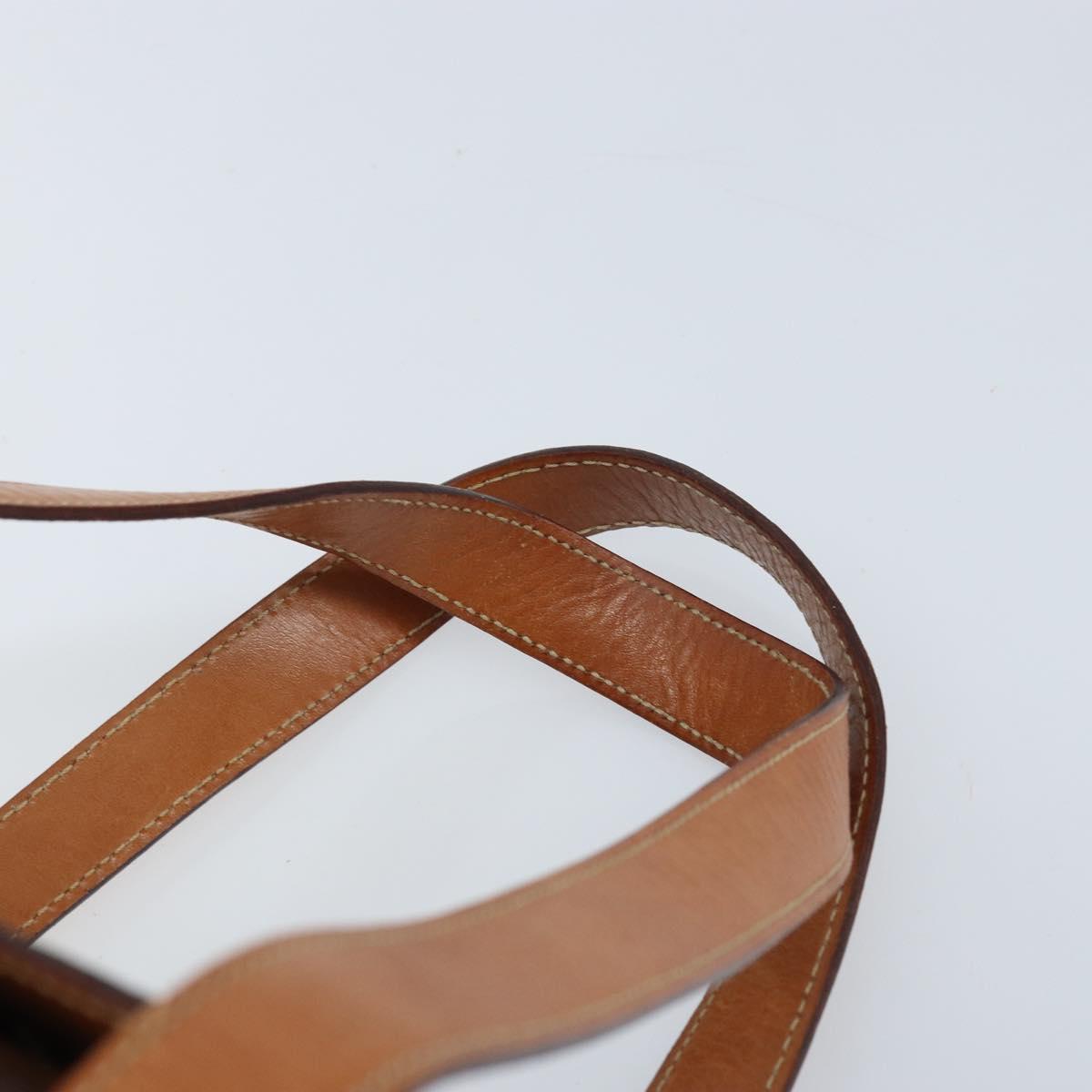 CELINE Macadam Canvas Hand Bag PVC Leather Brown Gold Auth ARZ141