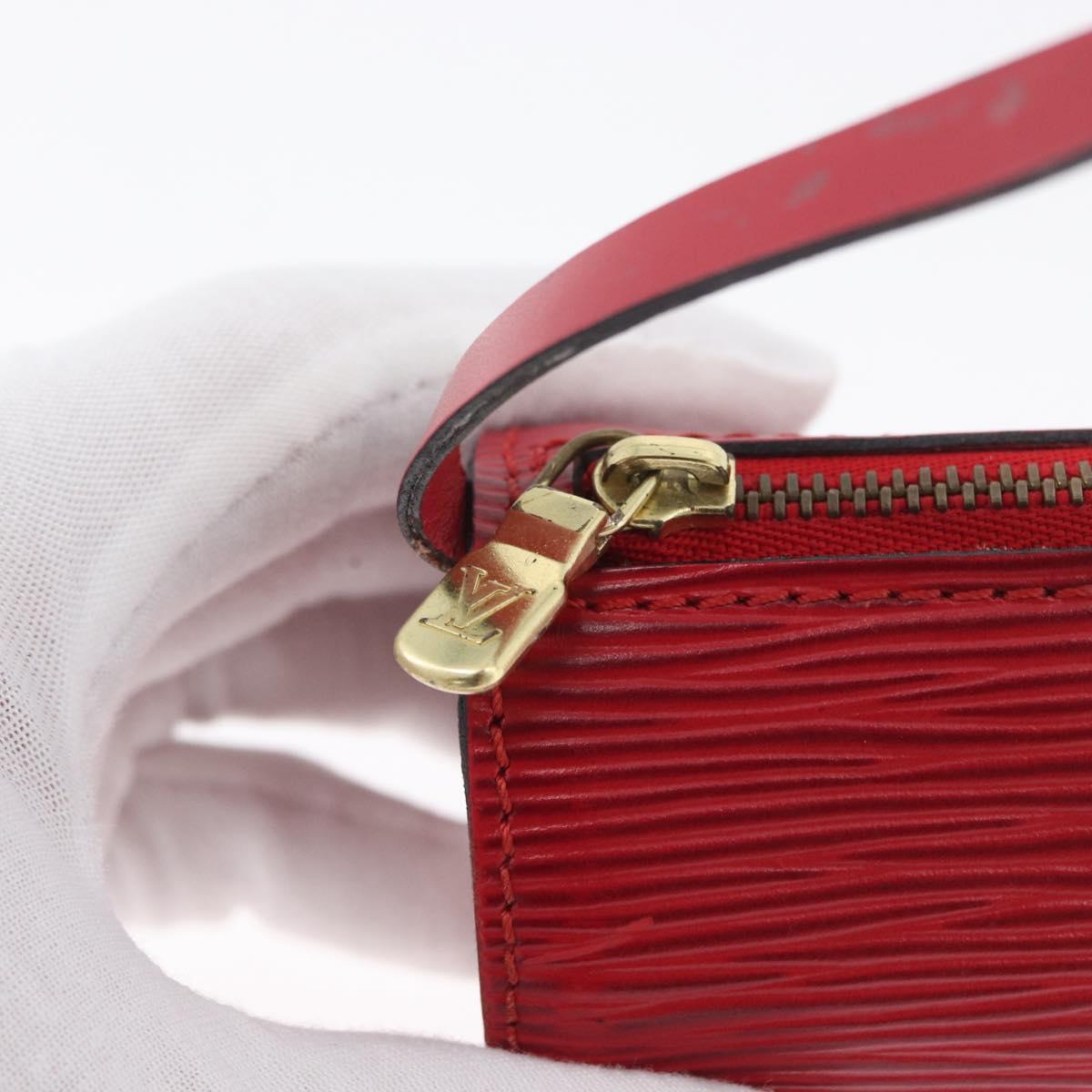 LOUIS VUITTON Epi Soufflot Pouch Accessory Pouch Red LV Auth ARZ151