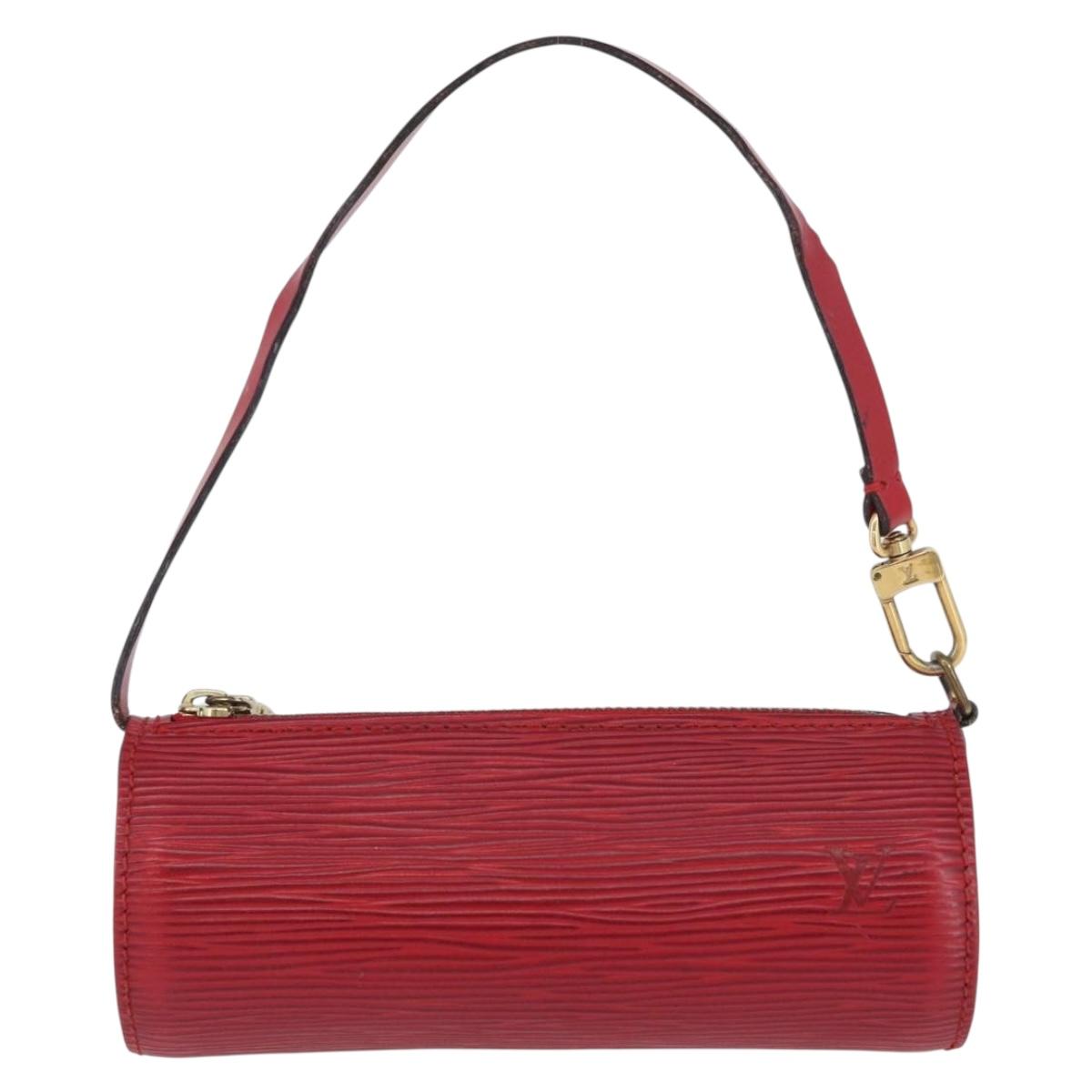 LOUIS VUITTON Epi Soufflot Pouch Accessory Pouch Red LV Auth ARZ151