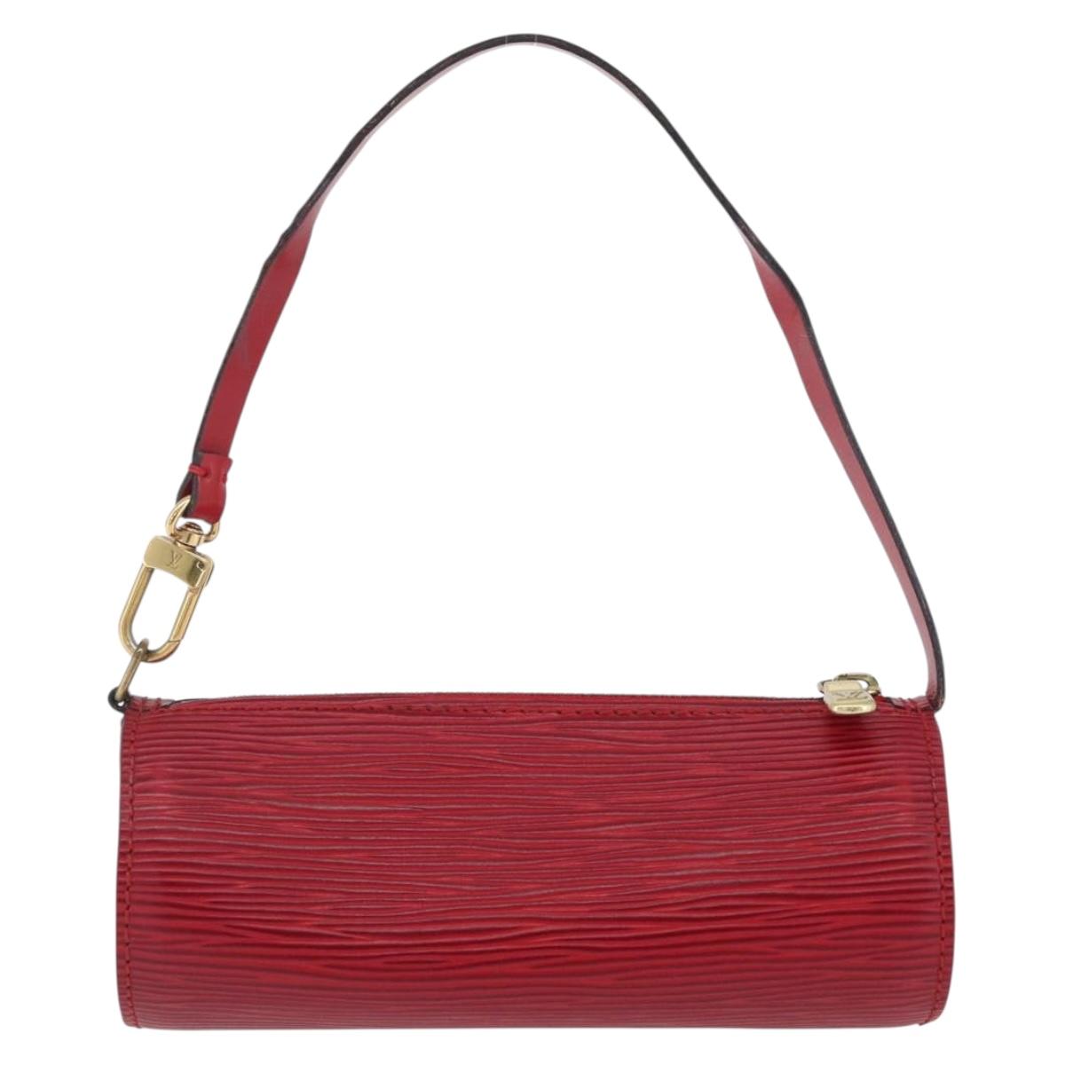 LOUIS VUITTON Epi Soufflot Pouch Accessory Pouch Red LV Auth ARZ151