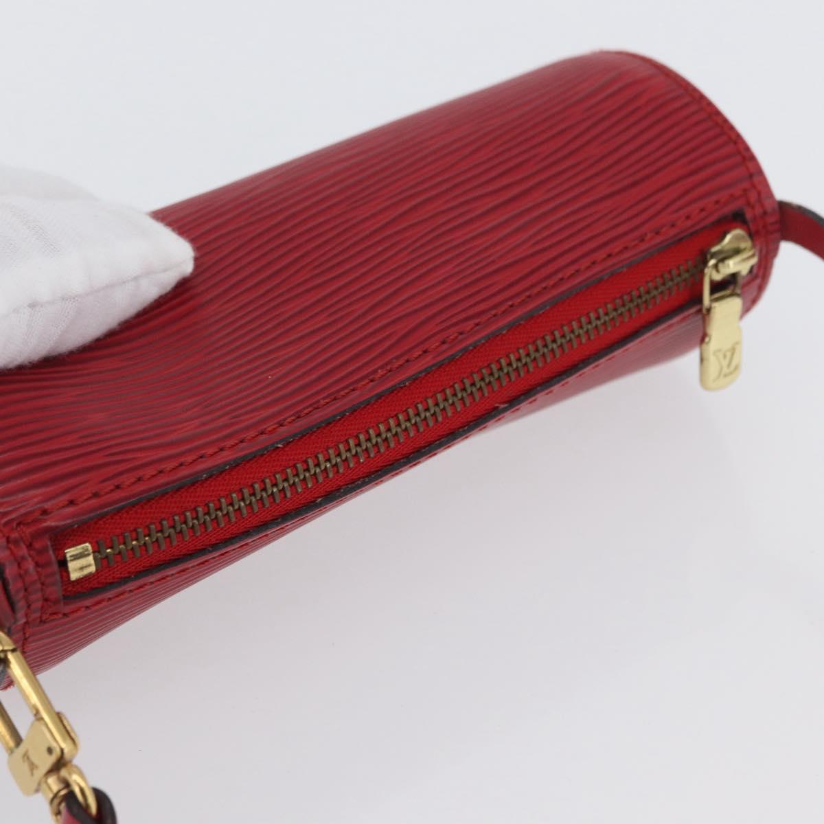 LOUIS VUITTON Epi Soufflot Pouch Accessory Pouch Red LV Auth ARZ151