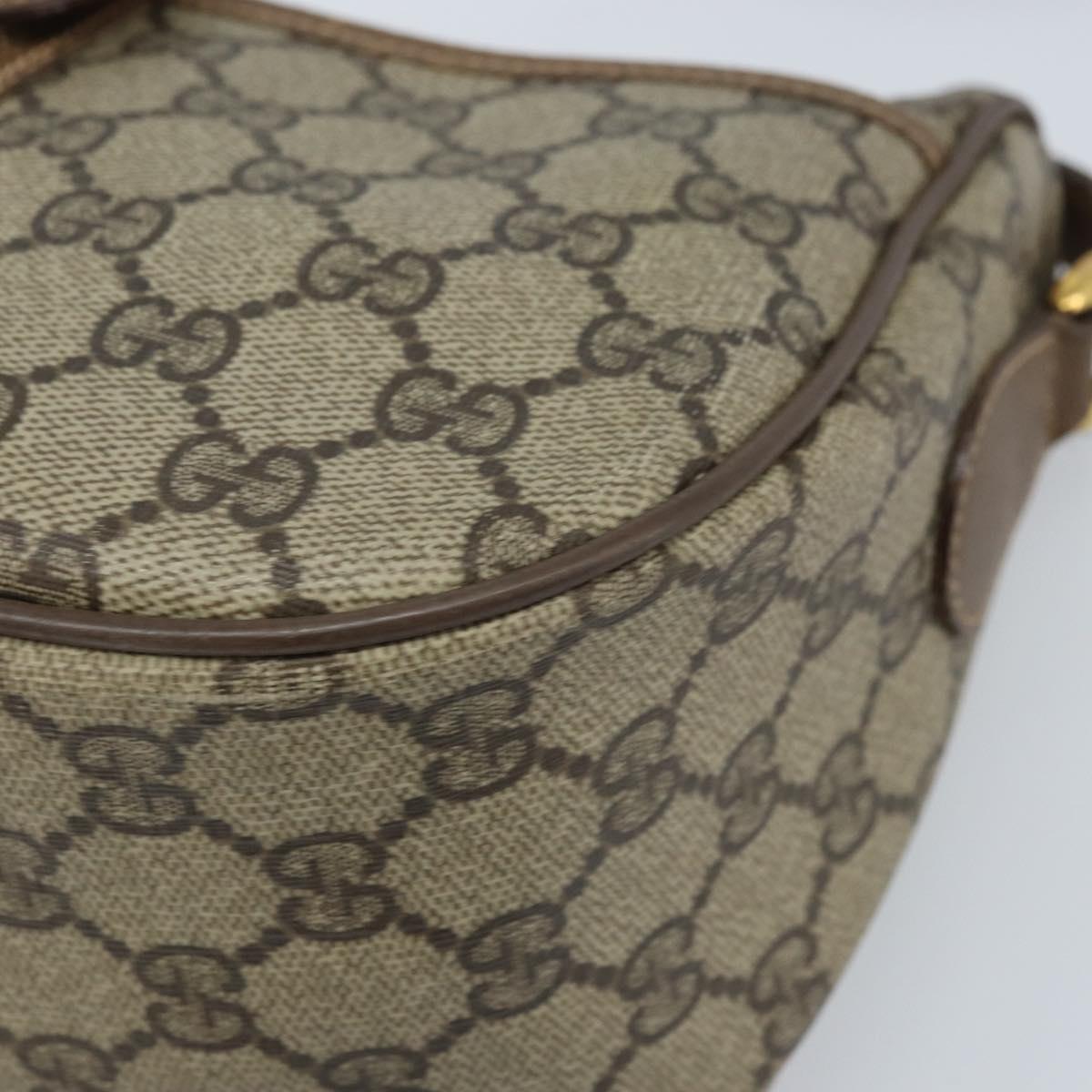 GUCCI GG Supreme Web Sherry Line Bag PVC Beige Gold 56 02 032 Auth ARZ158