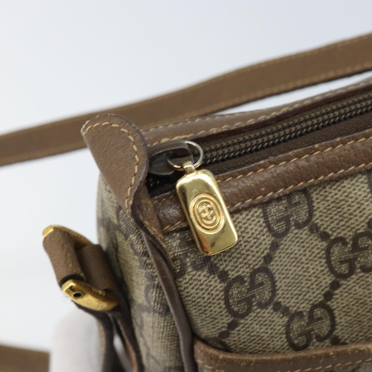 GUCCI GG Supreme Web Sherry Line Bag PVC Beige Gold 56 02 032 Auth ARZ158