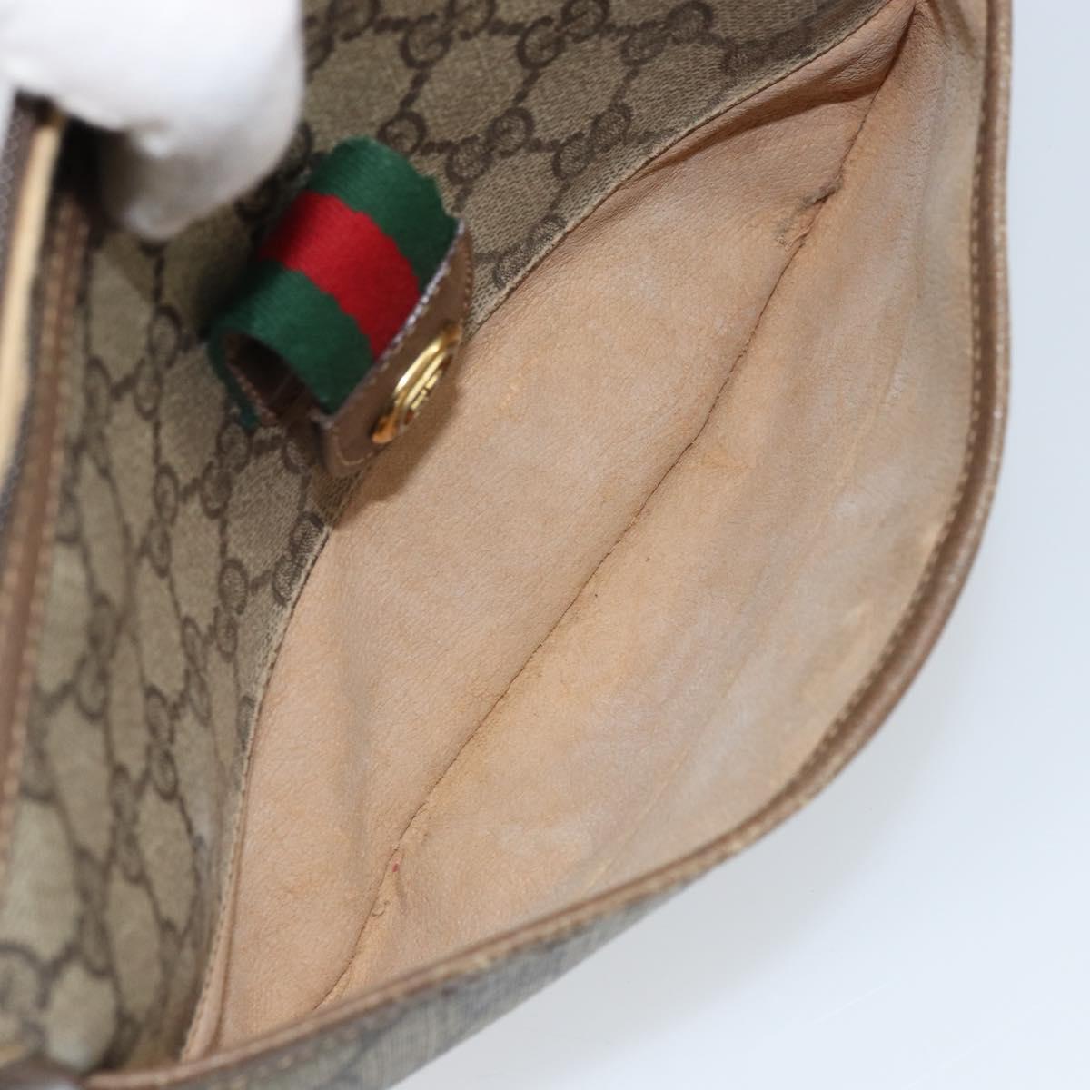 GUCCI GG Supreme Web Sherry Line Bag PVC Beige Gold 56 02 032 Auth ARZ158