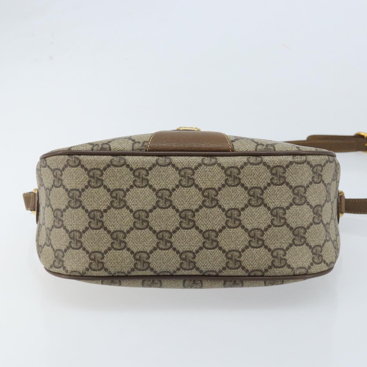 GUCCI GG Supreme Web Sherry Line Bag PVC Beige Gold 56 02 032 Auth ARZ158
