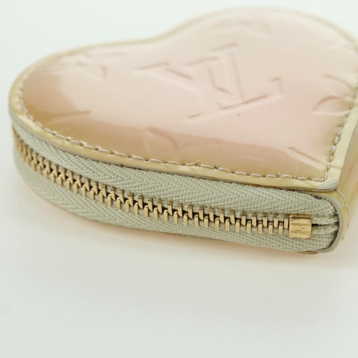 LOUIS VUITTON Vernis heart Mini Coeur Coin Purse Broncorail M91486 Auth ARZ172A