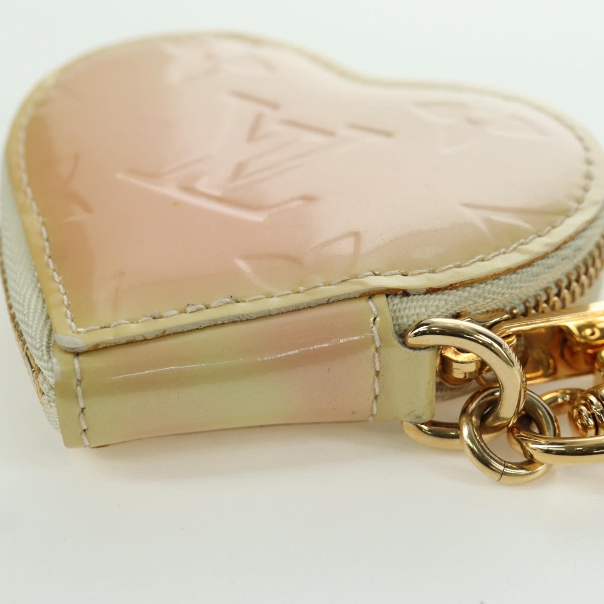 LOUIS VUITTON Vernis heart Mini Coeur Coin Purse Broncorail M91486 Auth ARZ172A