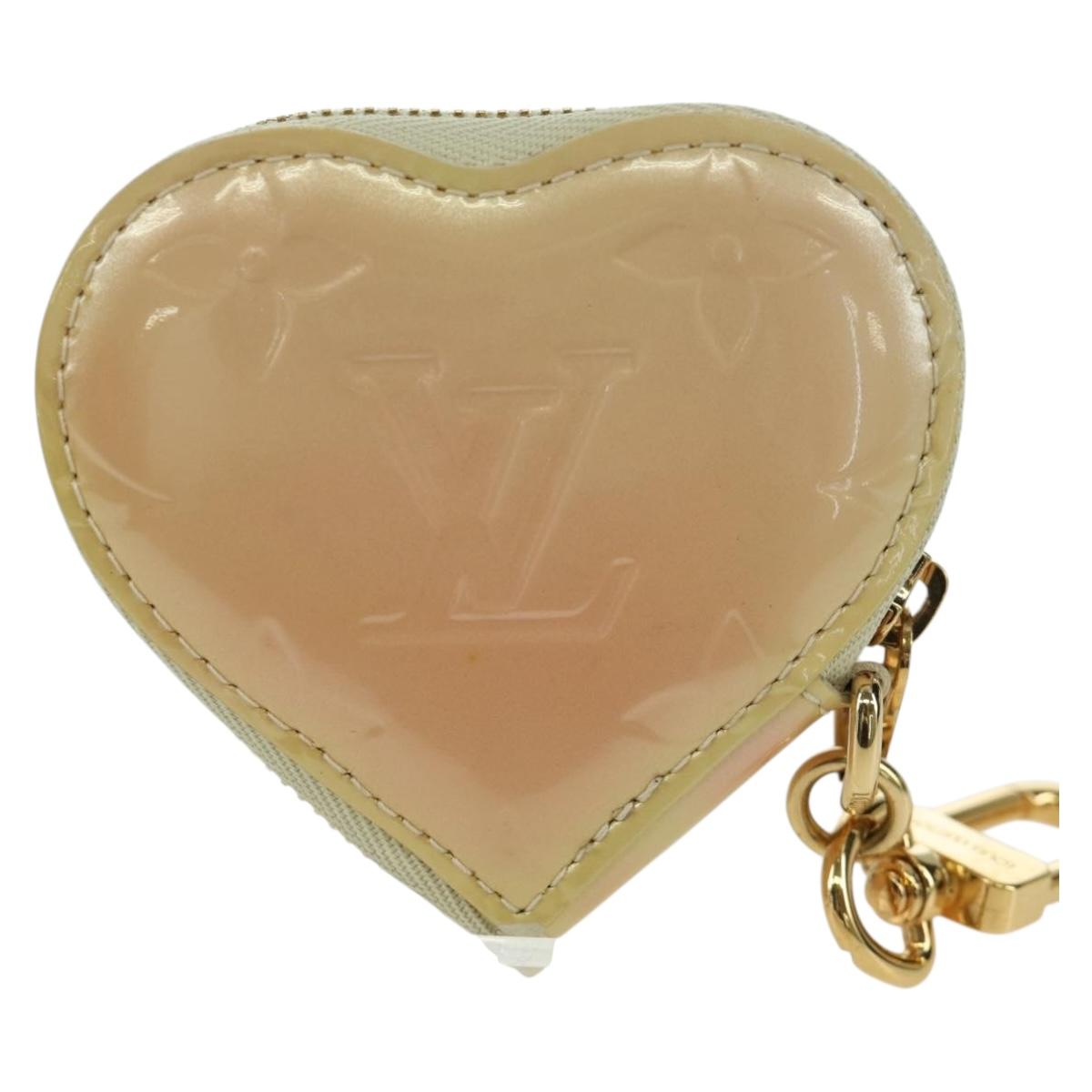 LOUIS VUITTON Vernis heart Mini Coeur Coin Purse Broncorail M91486 Auth ARZ172A