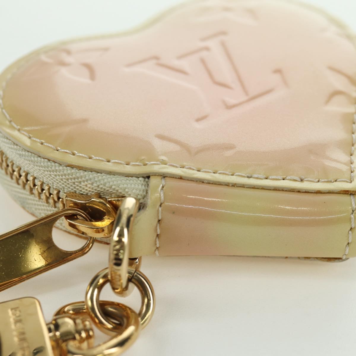 LOUIS VUITTON Vernis heart Mini Coeur Coin Purse Broncorail M91486 Auth ARZ172A