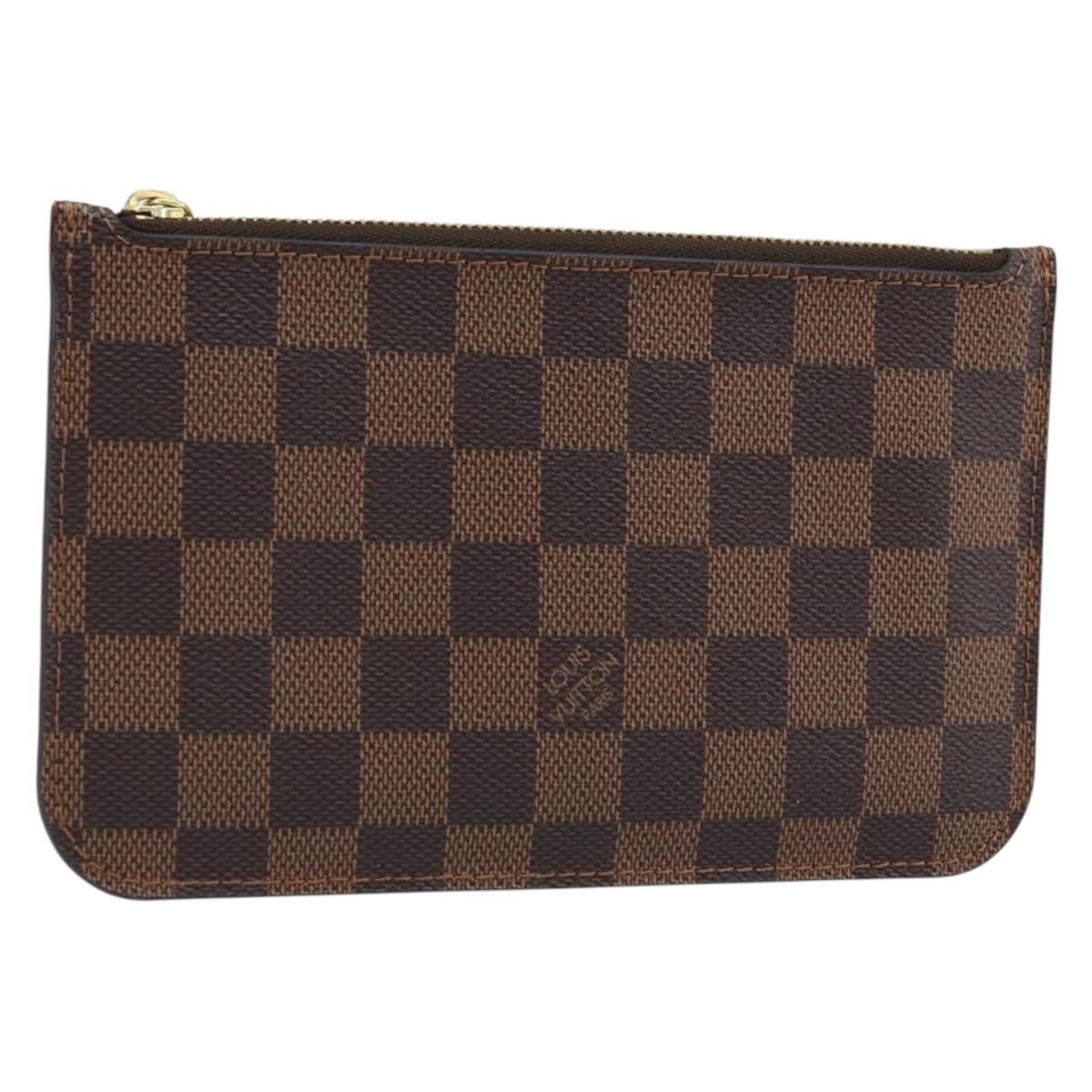 LOUIS VUITTON Damier Ebene Neverfull PM Pouch LV Auth ARZ173