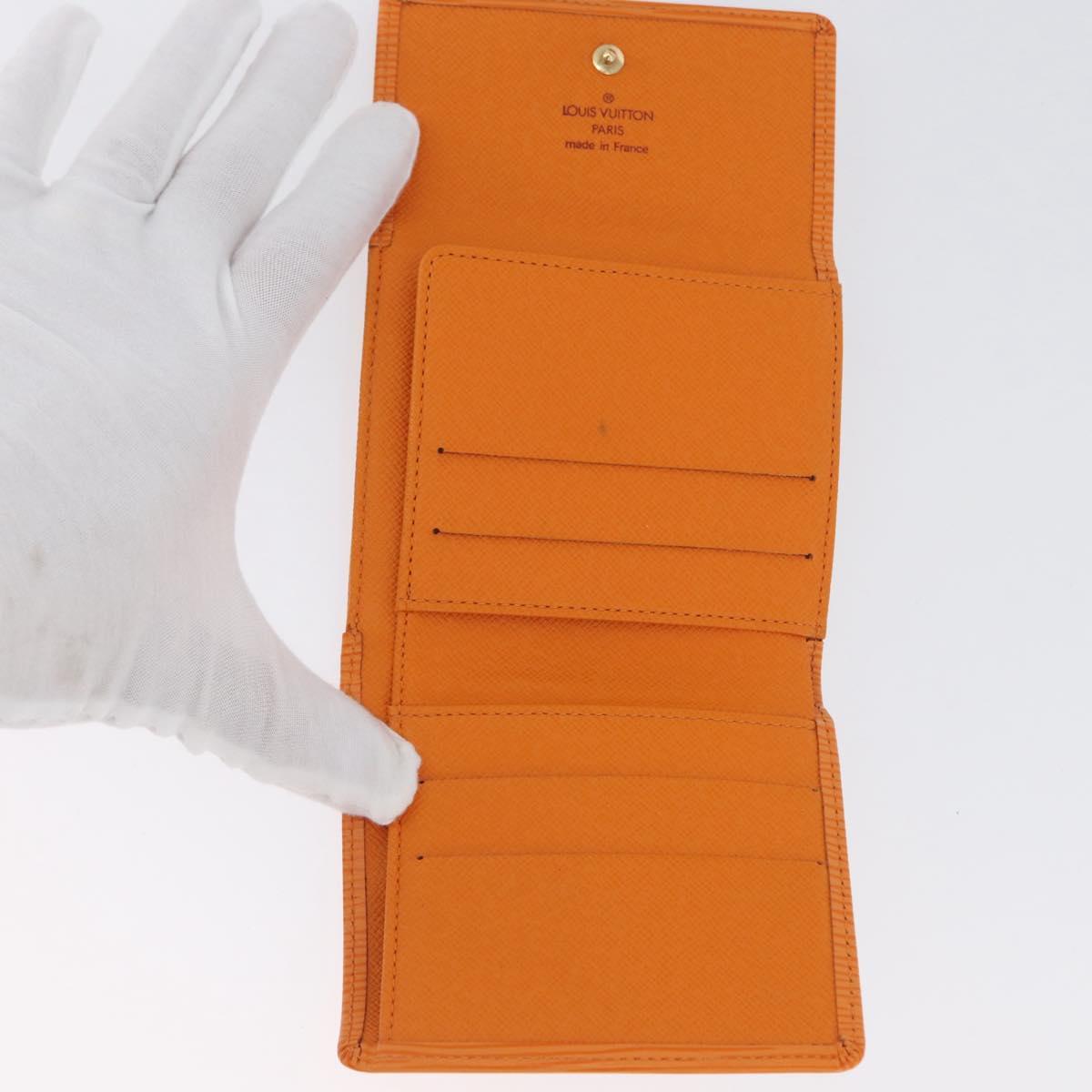 LOUIS VUITTON Epi Portefeuille Elise Wallet Orange Mandarin M6348H Auth ARZ182