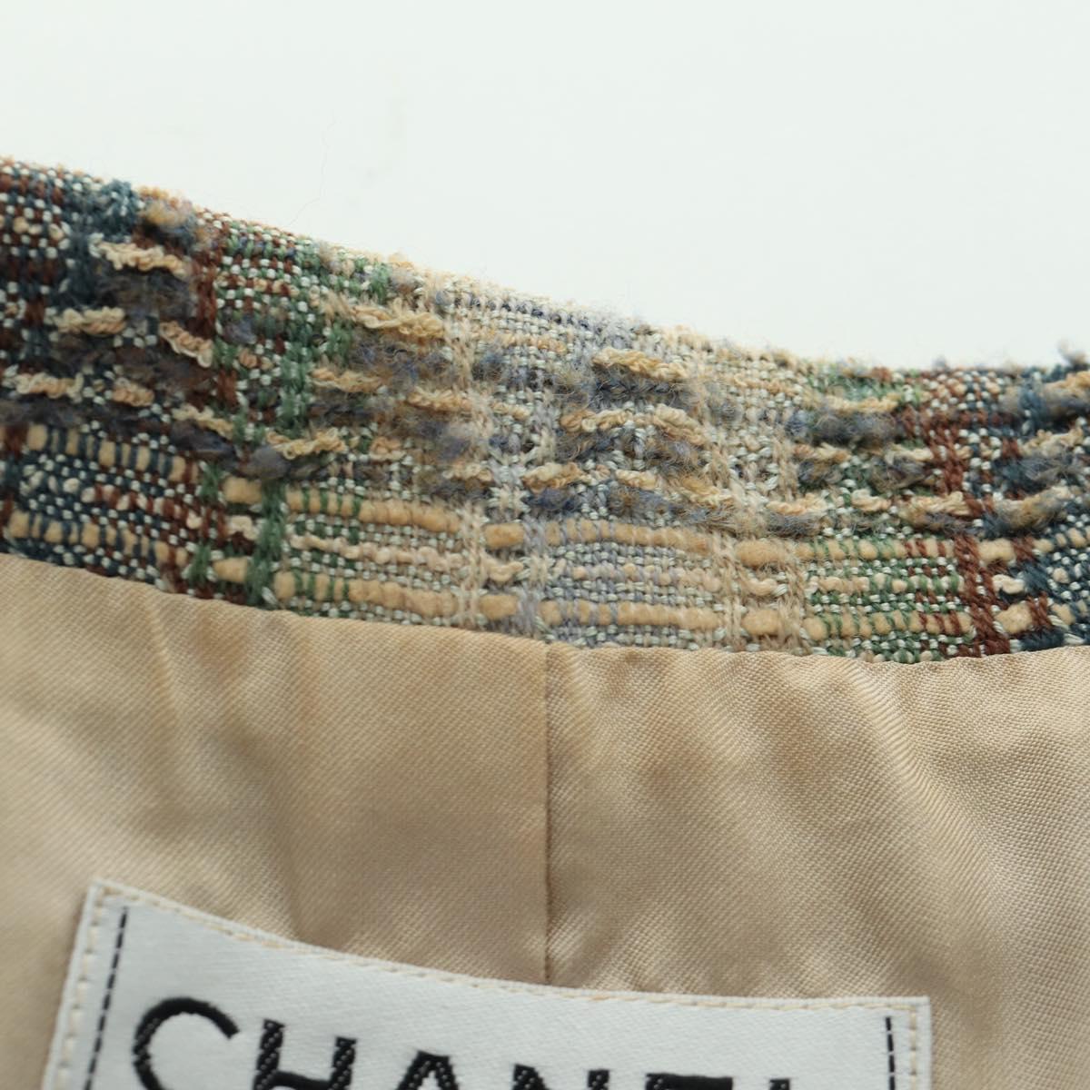 CHANEL Jacket Skirt Setup Jacket Tweed Multicolor CC Auth ARZ186V
