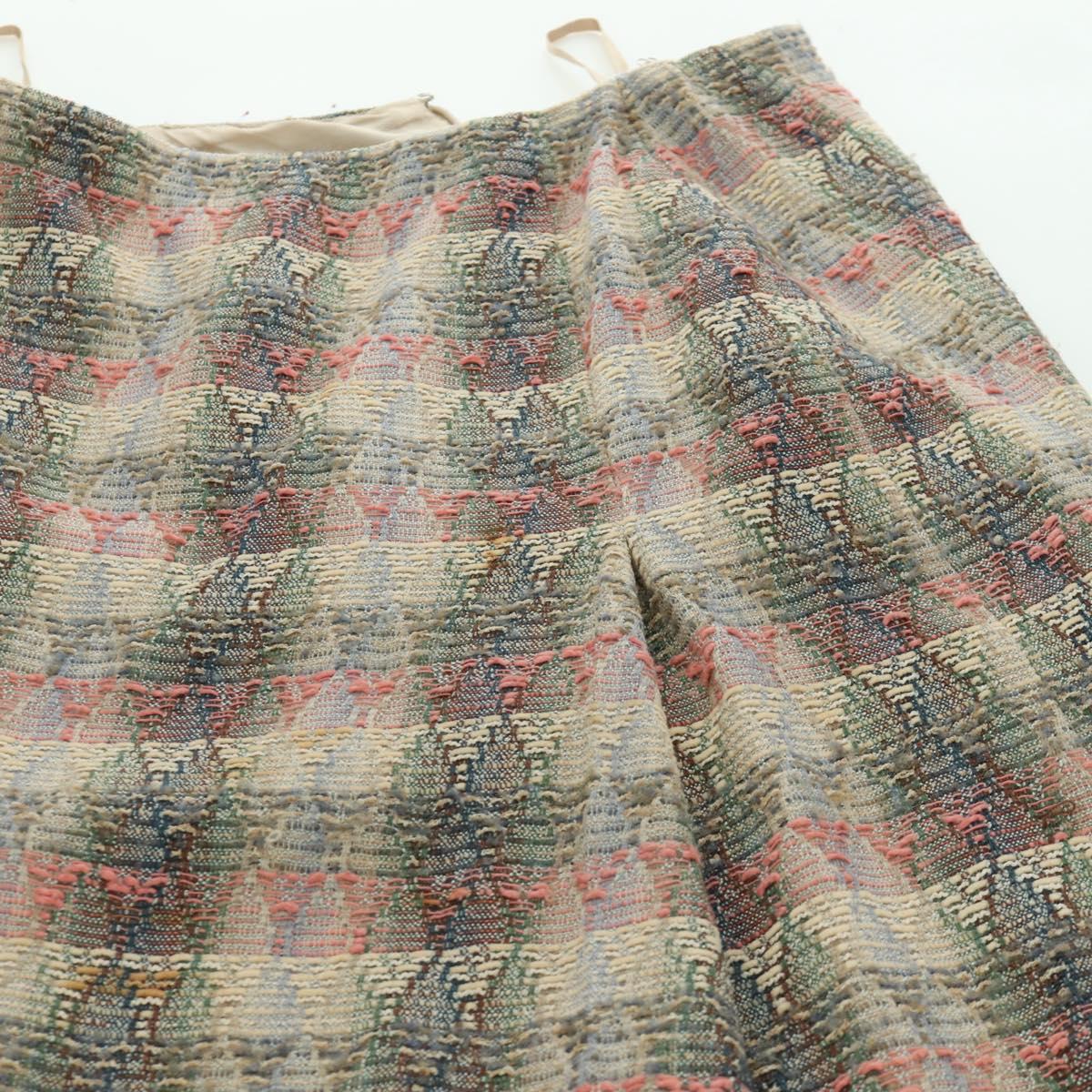 CHANEL Jacket Skirt Setup Jacket Tweed Multicolor CC Auth ARZ186V