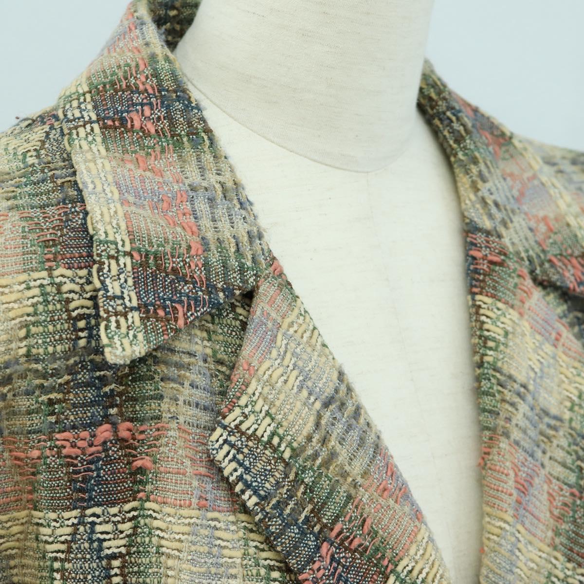 CHANEL Jacket Skirt Setup Jacket Tweed Multicolor CC Auth ARZ186V