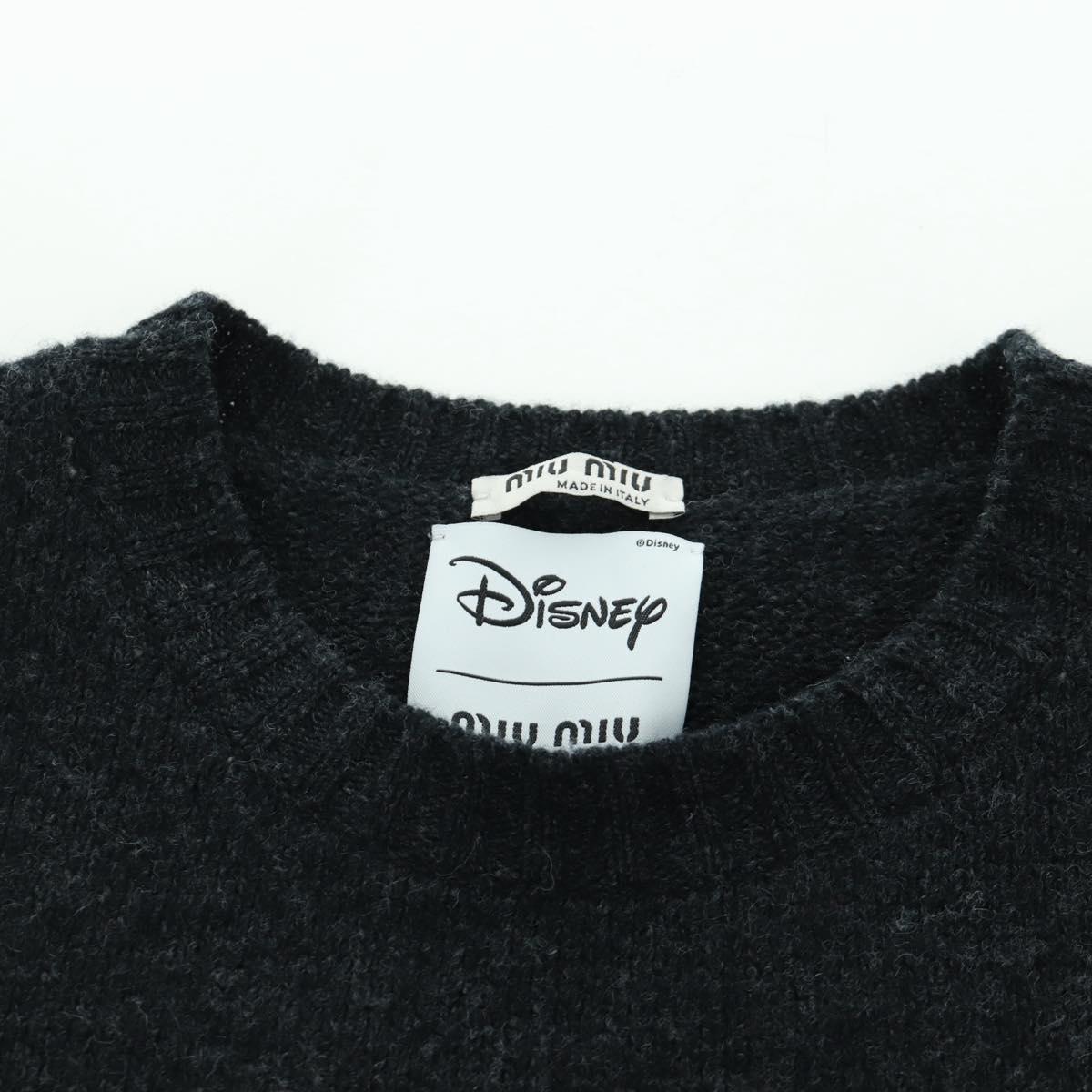 Miu Miu Disney Collaboration Knit Vest Cotton Black Auth ARZ190M