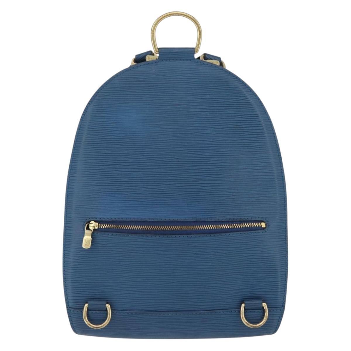 LOUIS VUITTON Epi Mabillon Backpack Blue M52235 LV Auth ARZ199