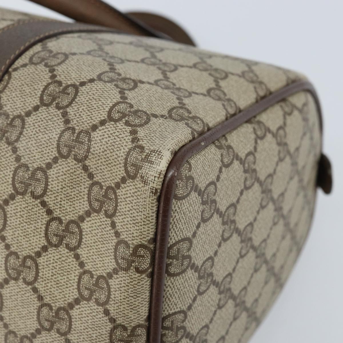 GUCCI GG Supreme Web Sherry Line Boston Bag PVC Beige Gold 40 02 007 Auth ARZ201