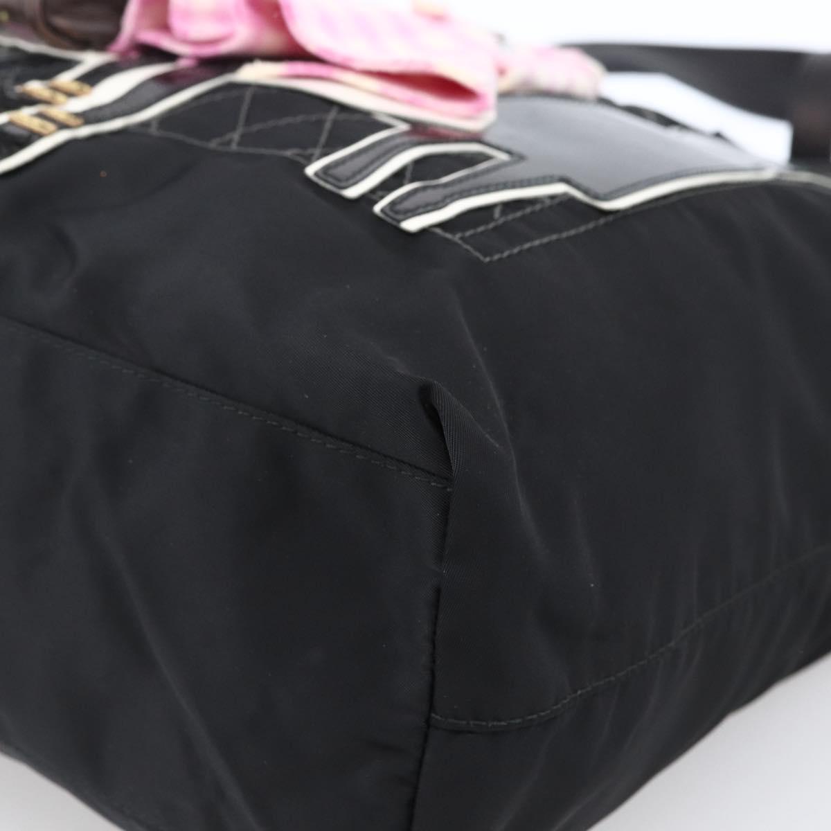 PRADA Robot Tote Bag Nylon Black Auth ARZ203A