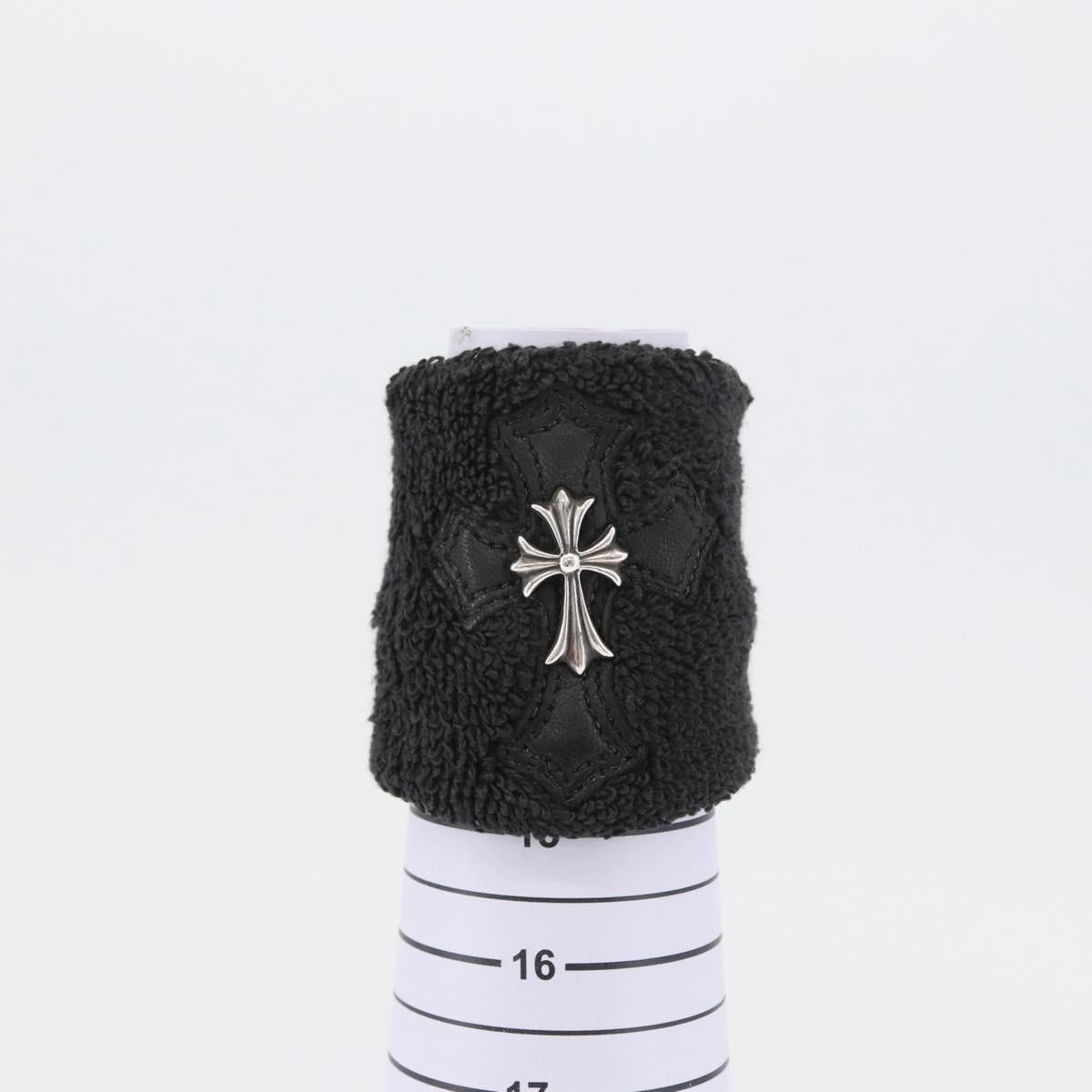 Chrome Hearts Cross Patch CH Cross Wristband Ag925 Black Silver Auth A