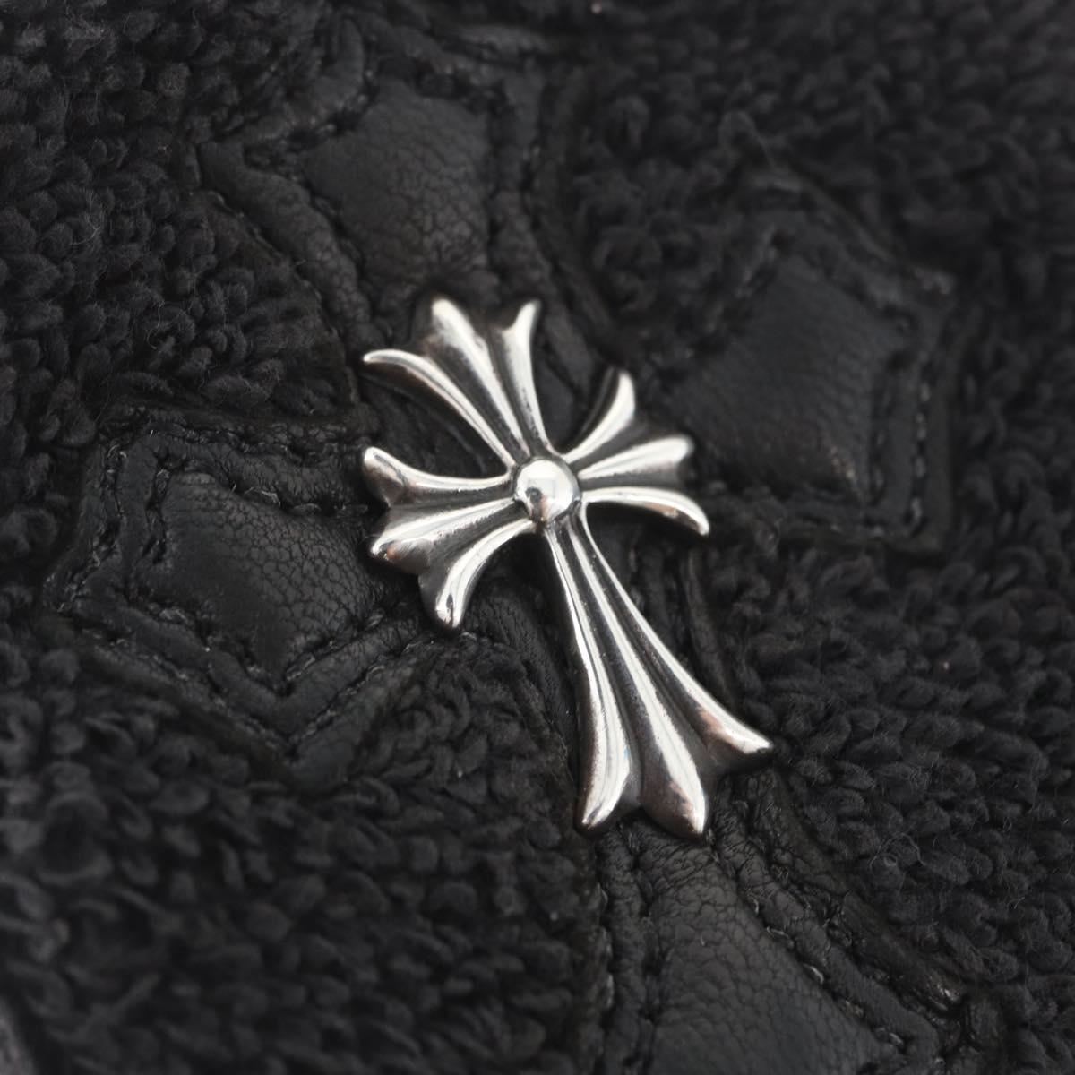 Chrome Hearts Cross Patch CH Cross Wristband Ag925 Black Silver Auth A