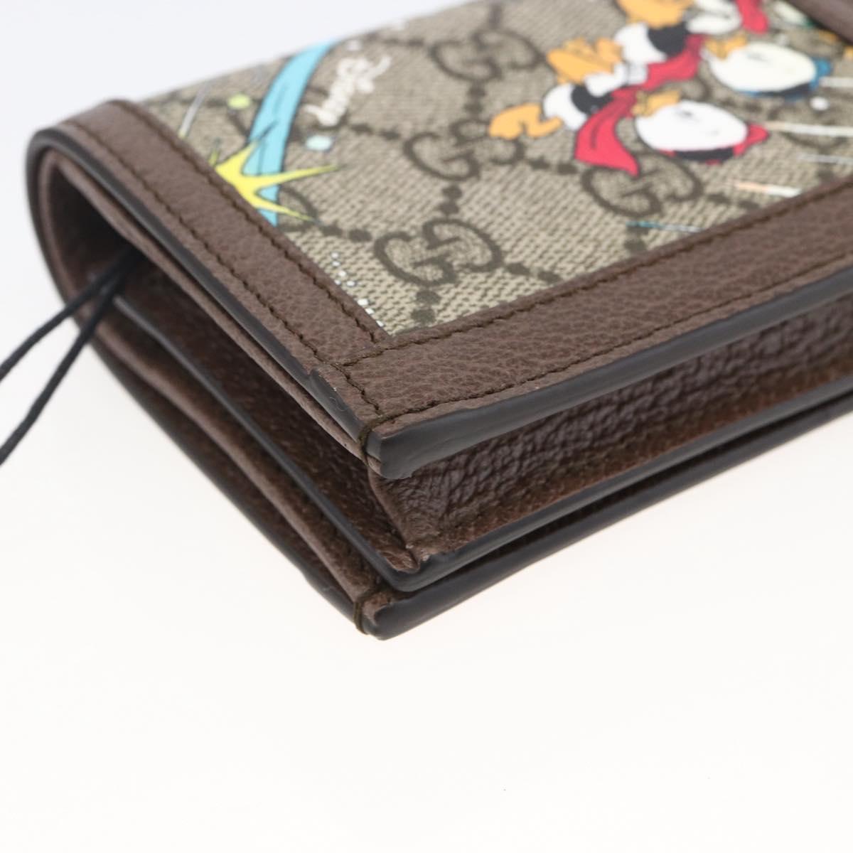 GUCCI GG Supreme Compact Wallet PVC Beige 648121 Auth ARZ208M