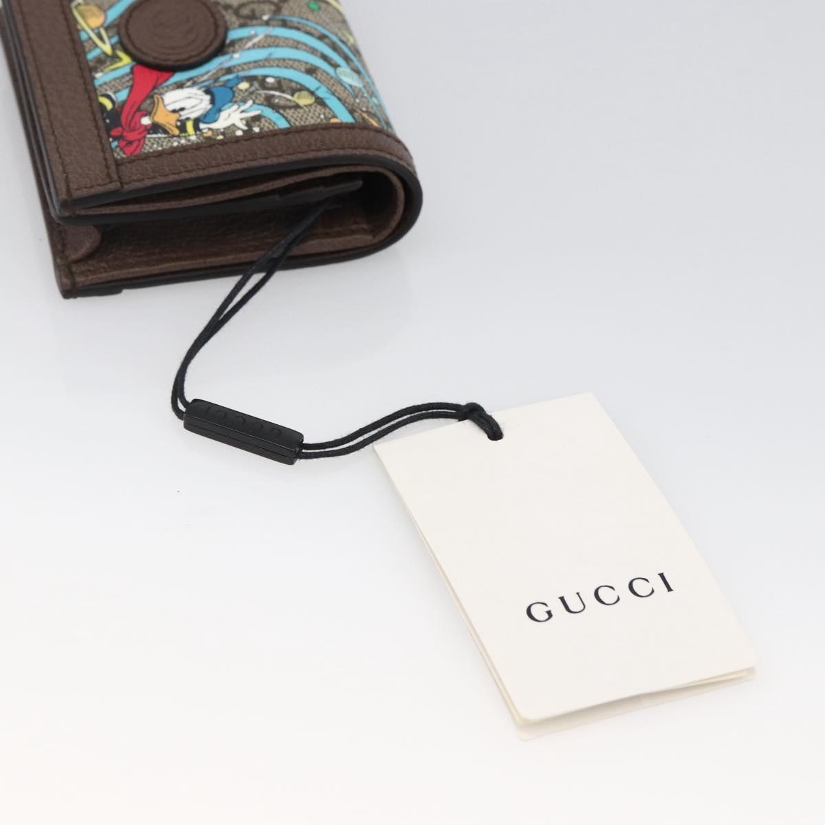 GUCCI GG Supreme Compact Wallet PVC Beige 648121 Auth ARZ208M