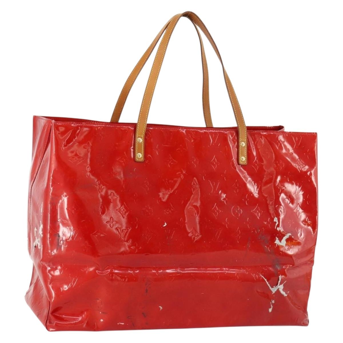 LOUIS VUITTON Monogram Vernis Reade GM Tote Bag Rouge M91084 LV Auth ARZ211