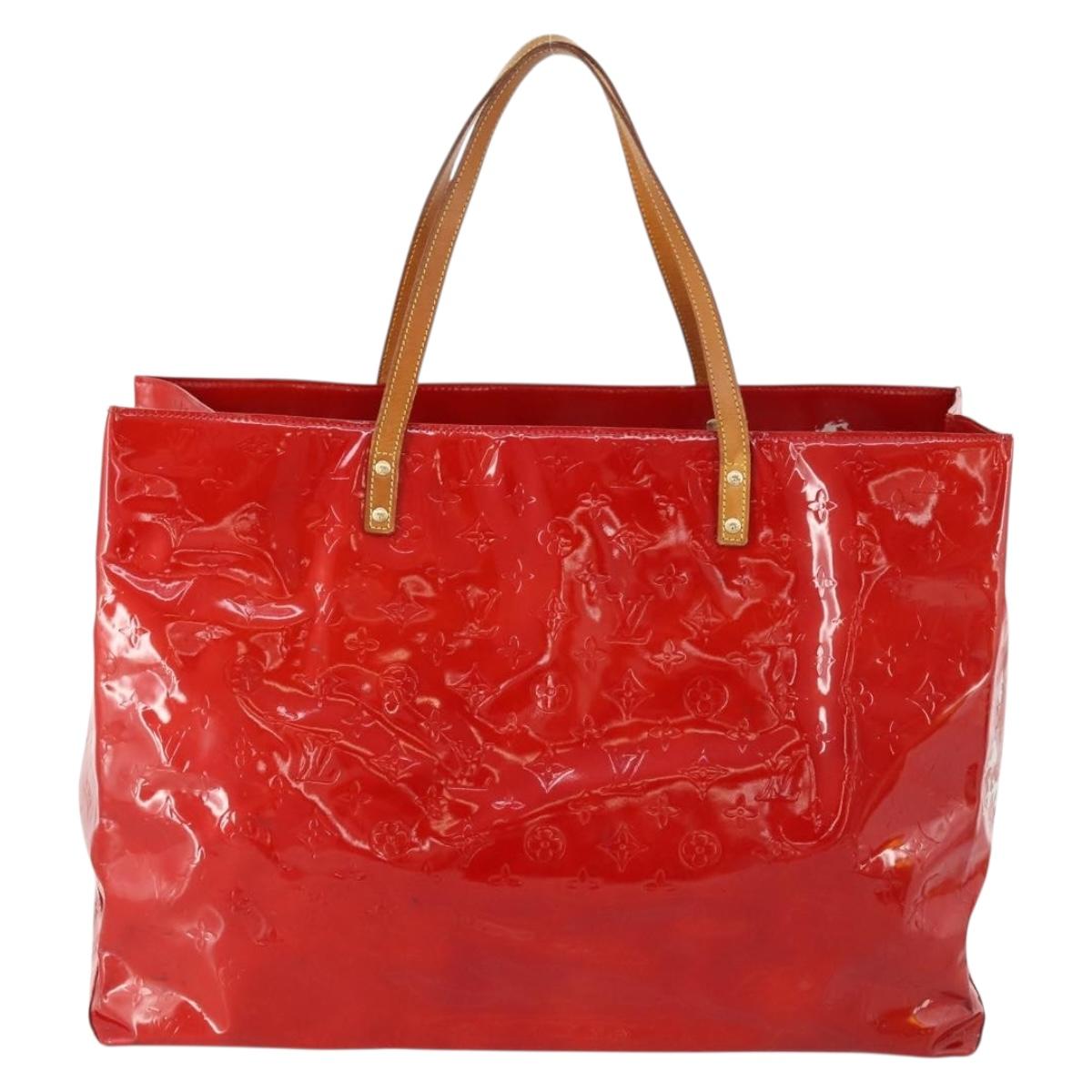 LOUIS VUITTON Monogram Vernis Reade GM Tote Bag Rouge M91084 LV Auth ARZ211