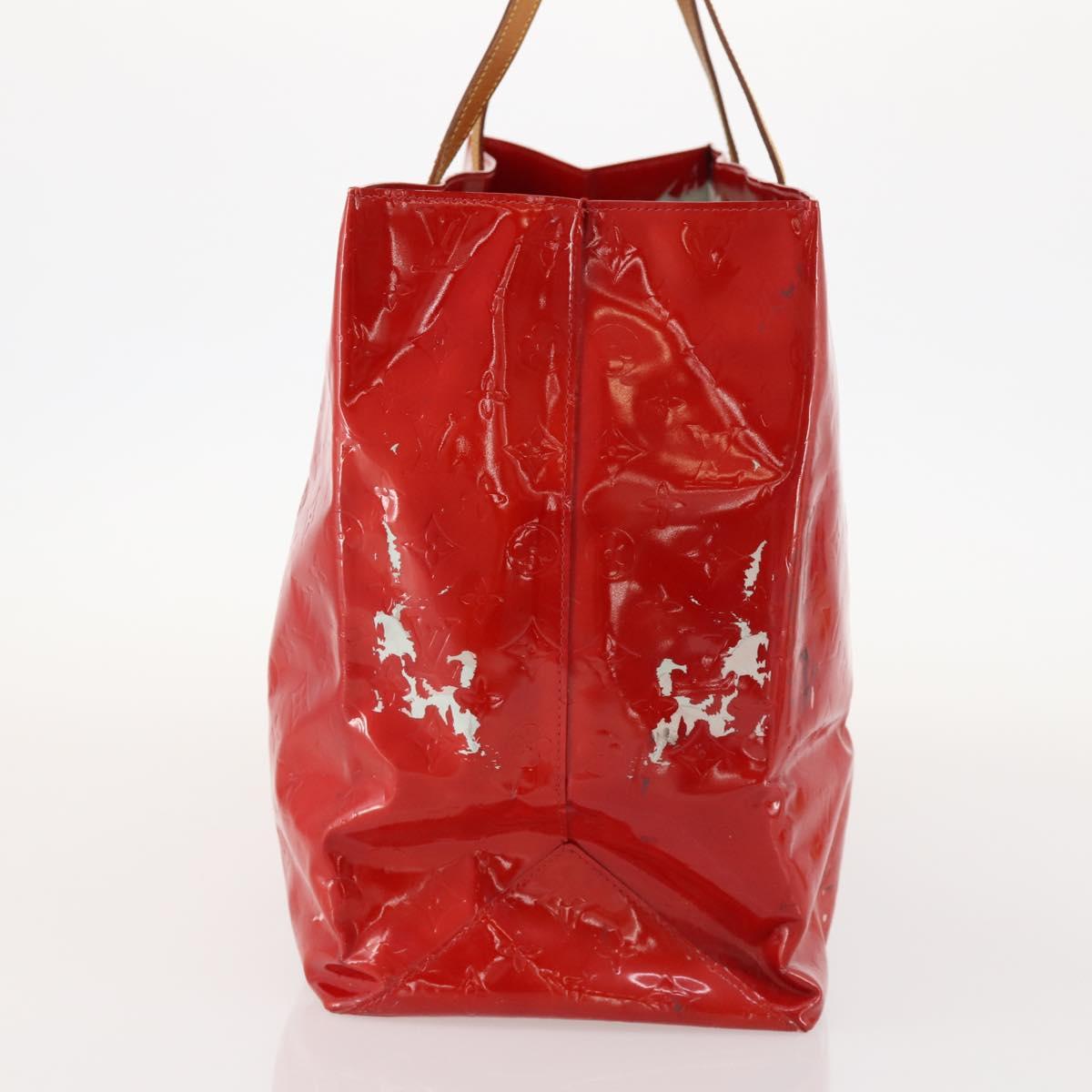LOUIS VUITTON Monogram Vernis Reade GM Tote Bag Rouge M91084 LV Auth ARZ211