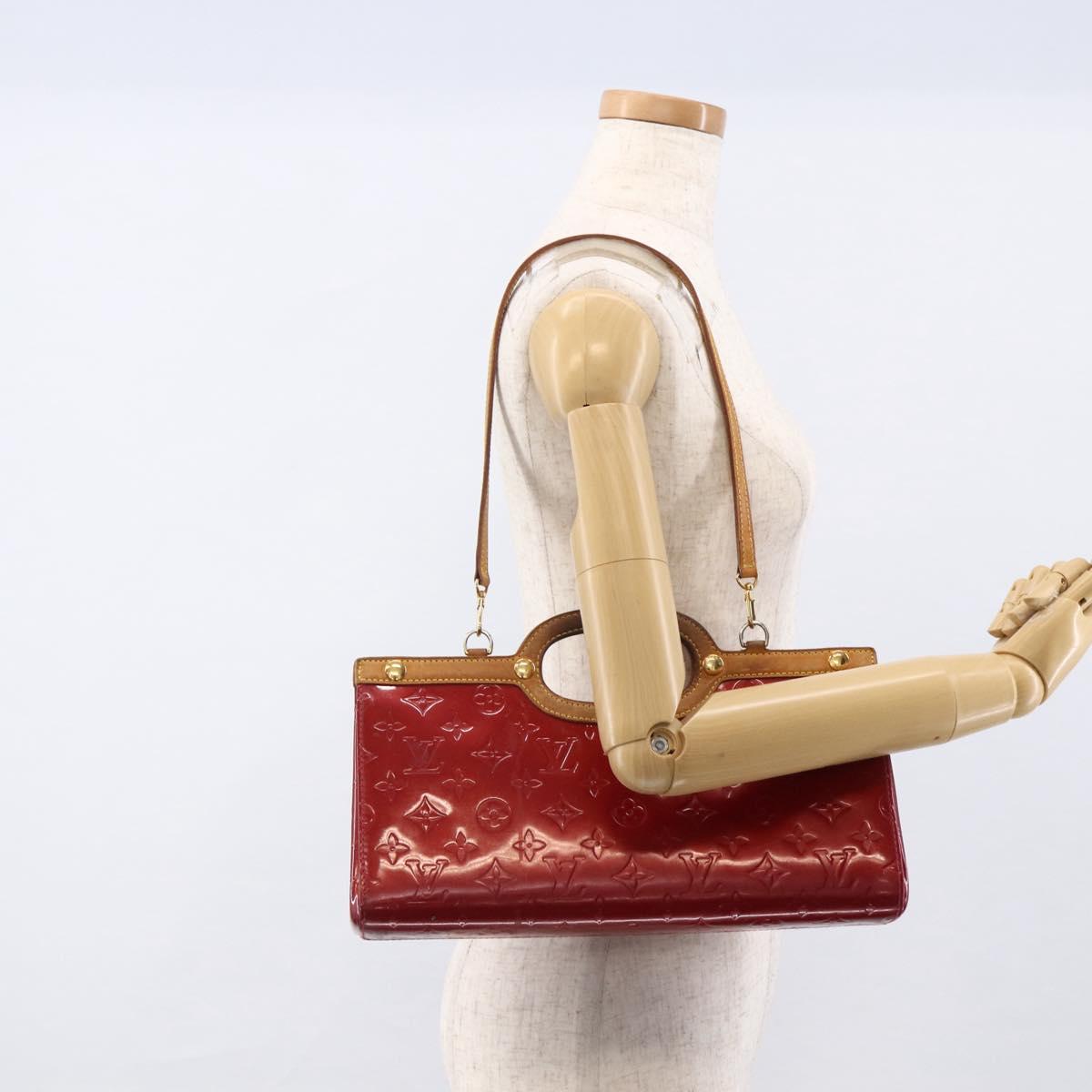 LOUIS VUITTON Vernis Roxbury Drive Bag 2way Pomme D'amour M91987 LV Auth ARZ213