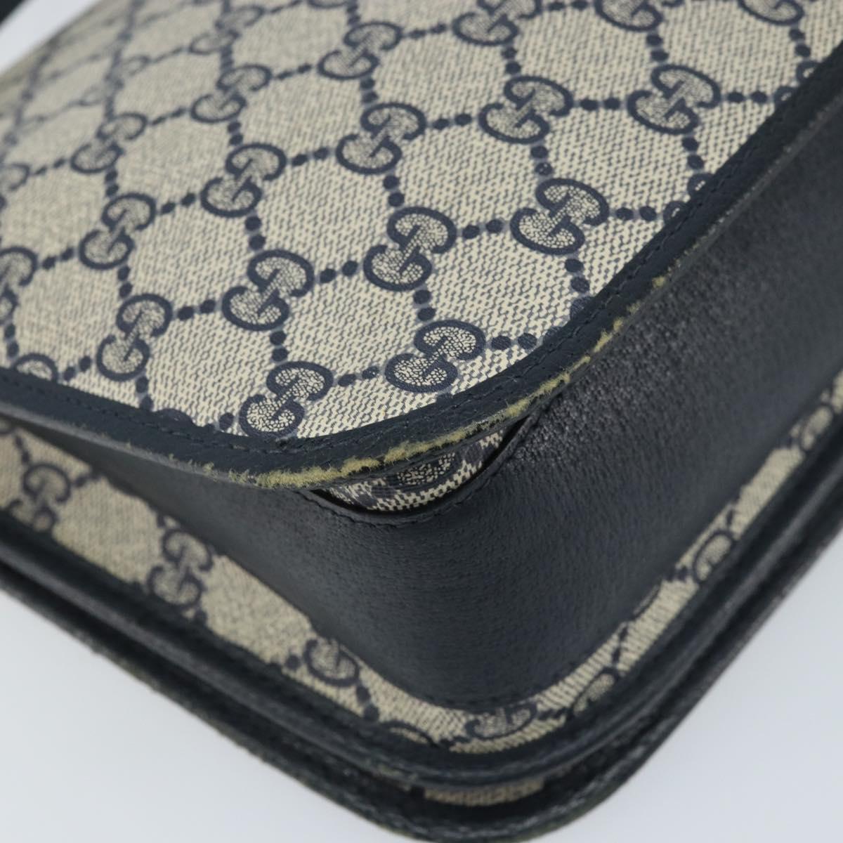 GUCCI GG Supreme Shoulder Bag PVC Navy Gold 001 116 0847 Auth ARZ232