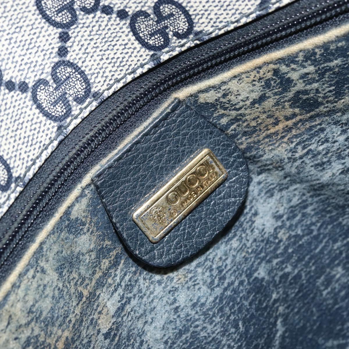 GUCCI GG Supreme Shoulder Bag PVC Navy Gold 001 116 0847 Auth ARZ232