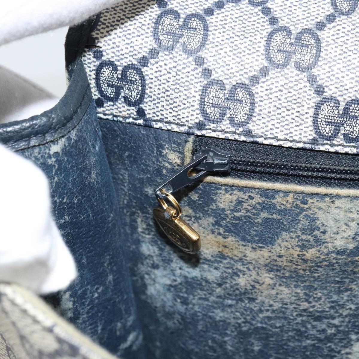 GUCCI GG Supreme Shoulder Bag PVC Navy Gold 001 116 0847 Auth ARZ232