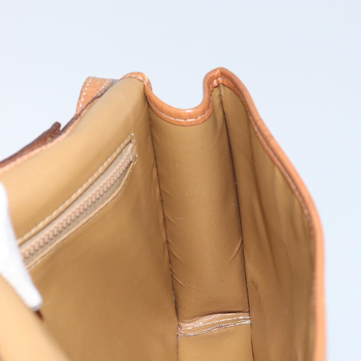 CELINE Macadam Canvas Shoulder Bag PVC Beige Gold Auth ARZ236