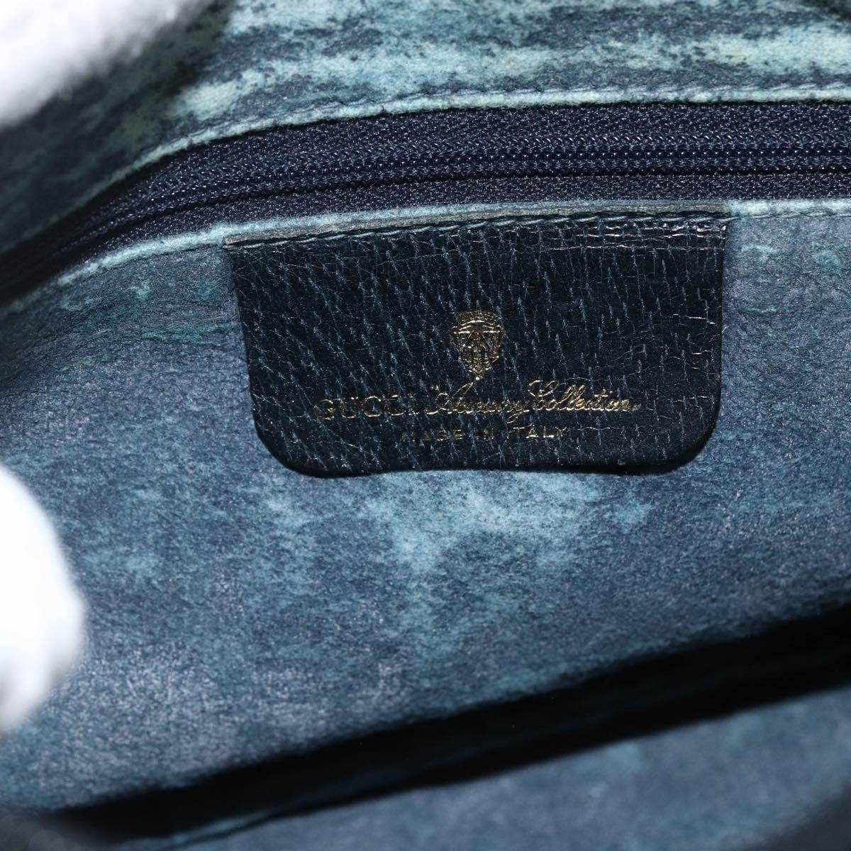 GUCCI GG Supreme Sherry Line Shoulder Bag PVC Navy Gold 89 02 032 Auth ARZ238