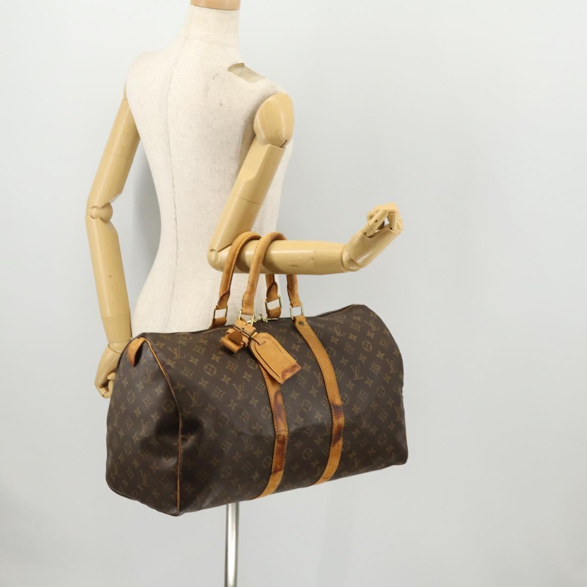 LOUIS VUITTON Monogram Keepall 45 Boston Bag M41428 LV Auth ARZ250