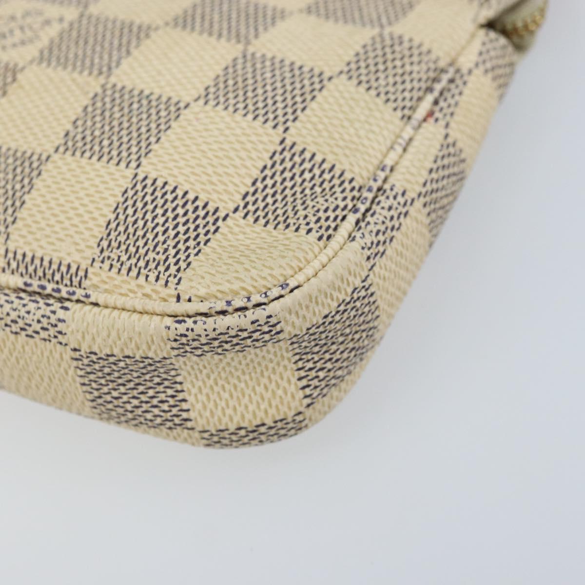 LOUIS VUITTON Damier Azur Mini Pochette Accessoires Pouch N63005 LV Auth ARZ260