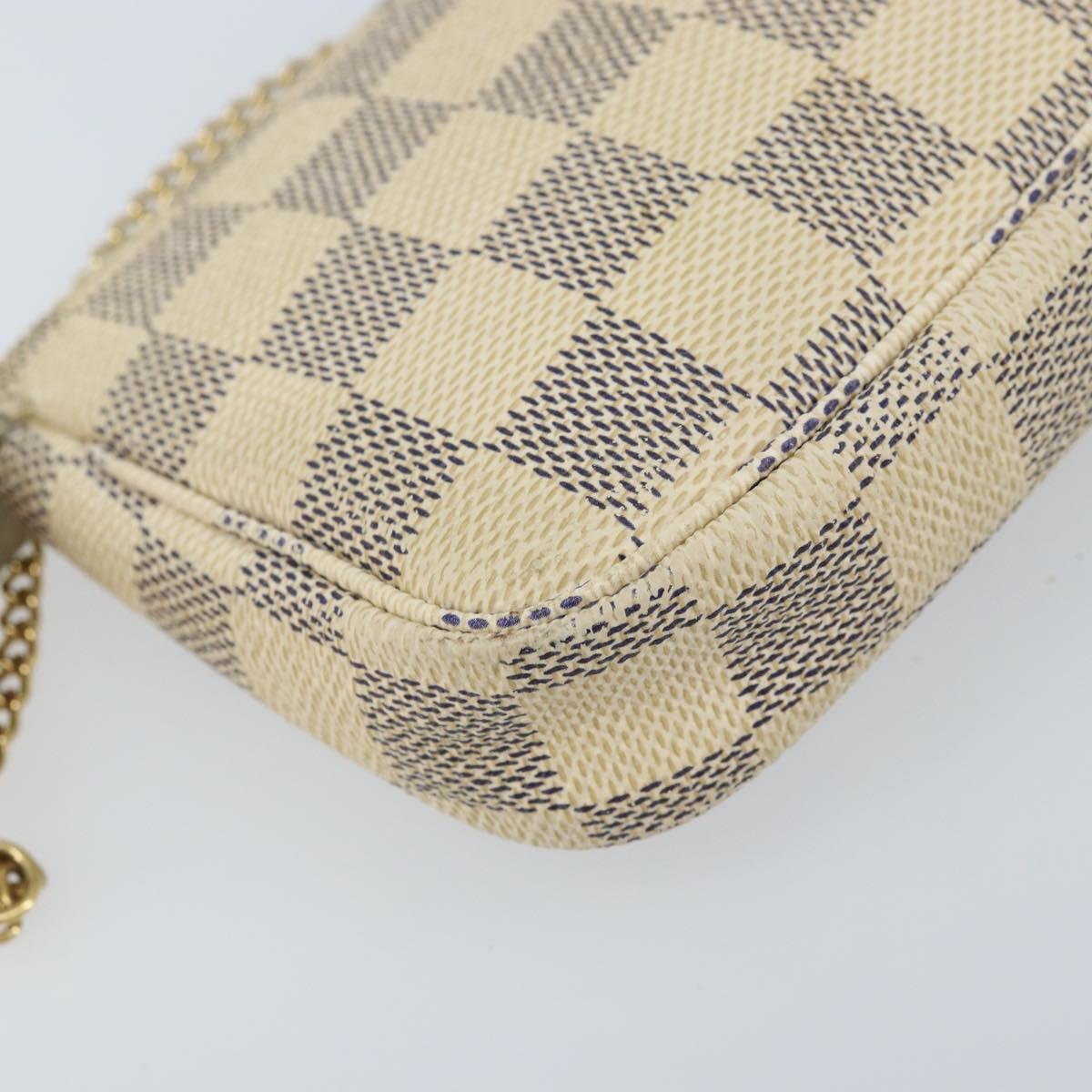 LOUIS VUITTON Damier Azur Mini Pochette Accessoires Pouch N63005 LV Auth ARZ260