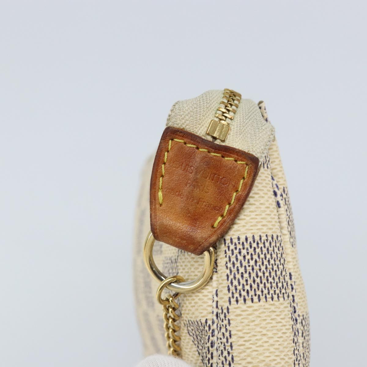 LOUIS VUITTON Damier Azur Mini Pochette Accessoires Pouch N63005 LV Auth ARZ260