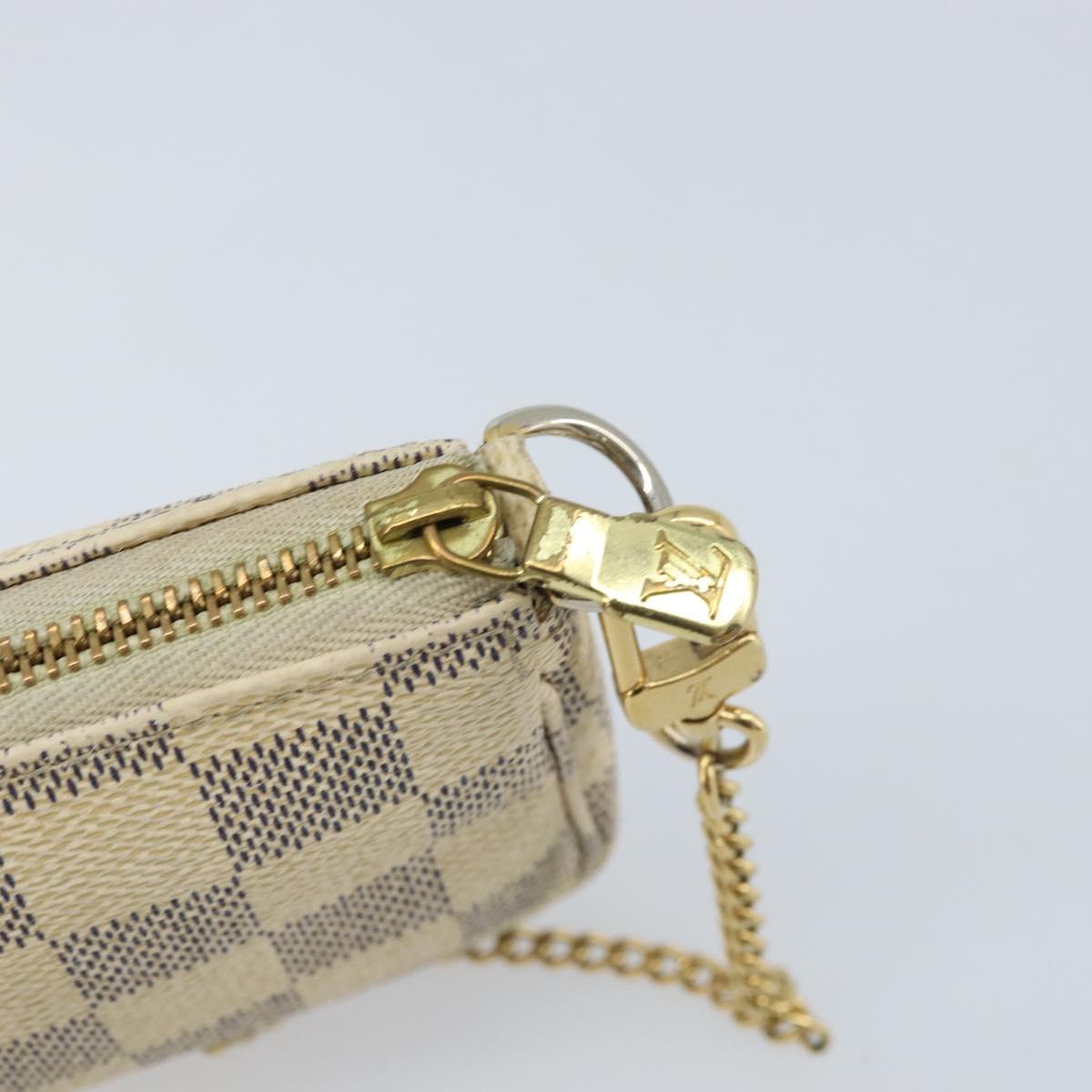 LOUIS VUITTON Damier Azur Mini Pochette Accessoires Pouch N63005 LV Auth ARZ260