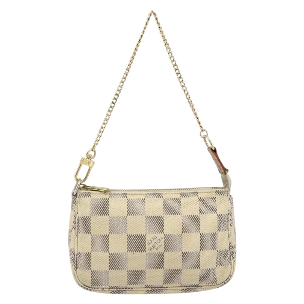 LOUIS VUITTON Damier Azur Mini Pochette Accessoires Pouch N63005 LV Auth ARZ260