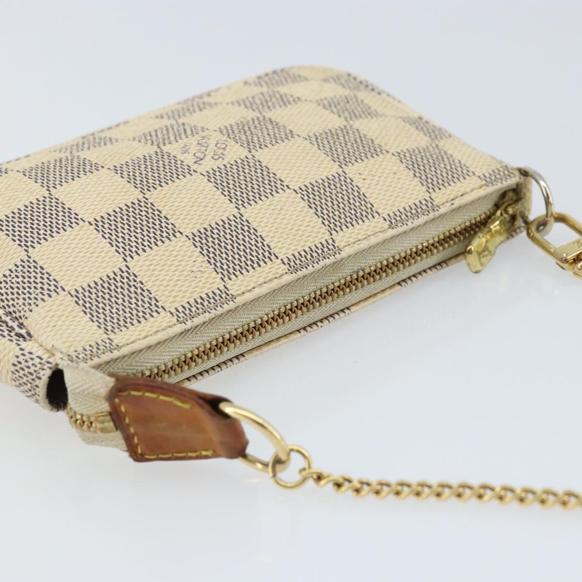 LOUIS VUITTON Damier Azur Mini Pochette Accessoires Pouch N63005 LV Auth ARZ260
