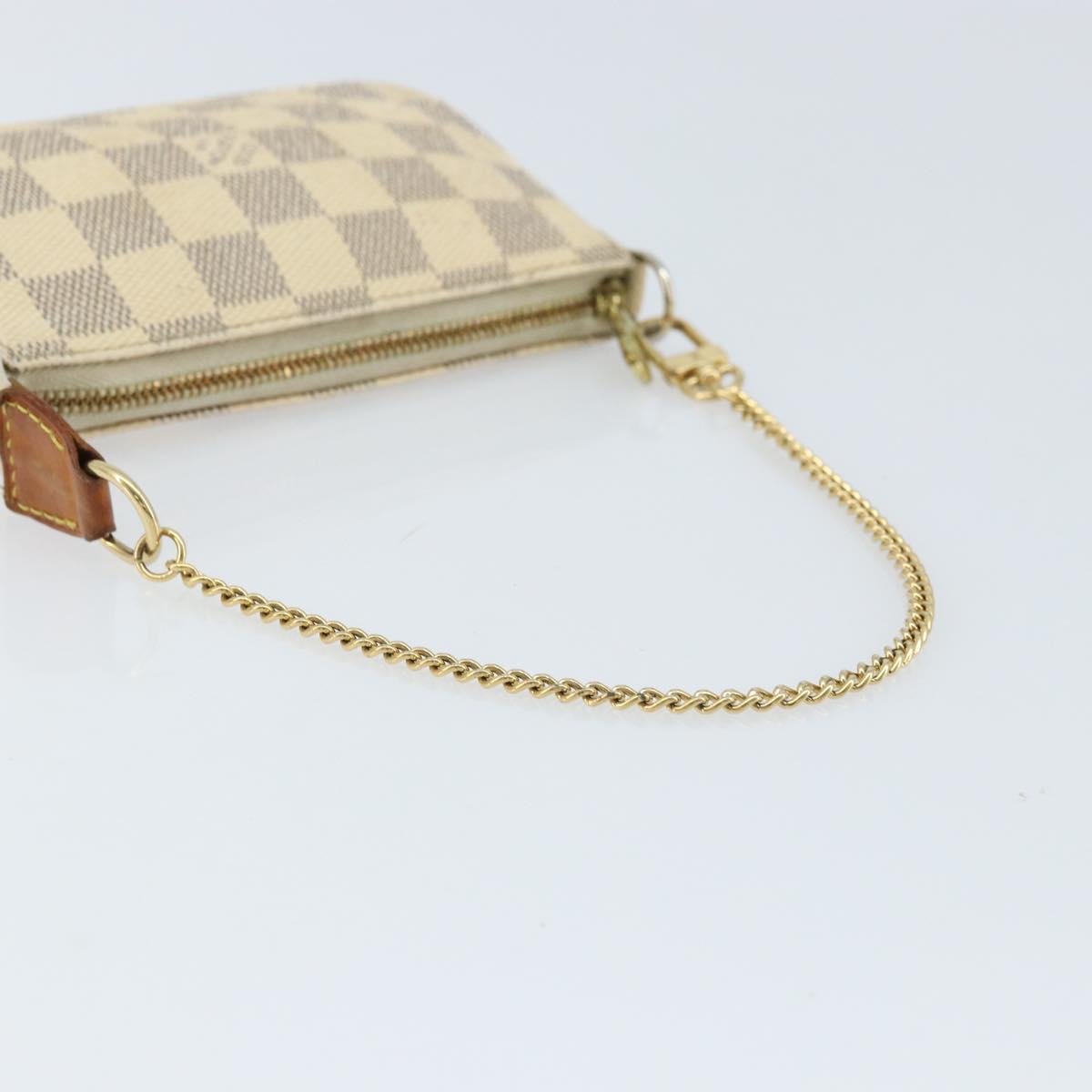 LOUIS VUITTON Damier Azur Mini Pochette Accessoires Pouch N63005 LV Auth ARZ260