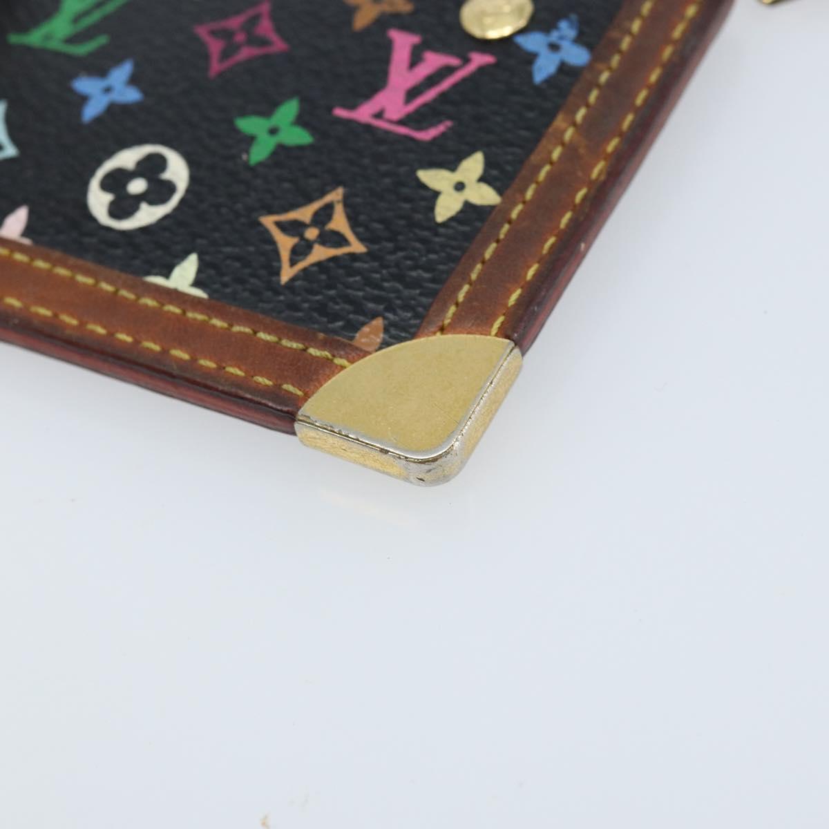 LOUIS VUITTON Multicolor Pochette Cles Coin Purse Black M13664 LV Auth ARZ265